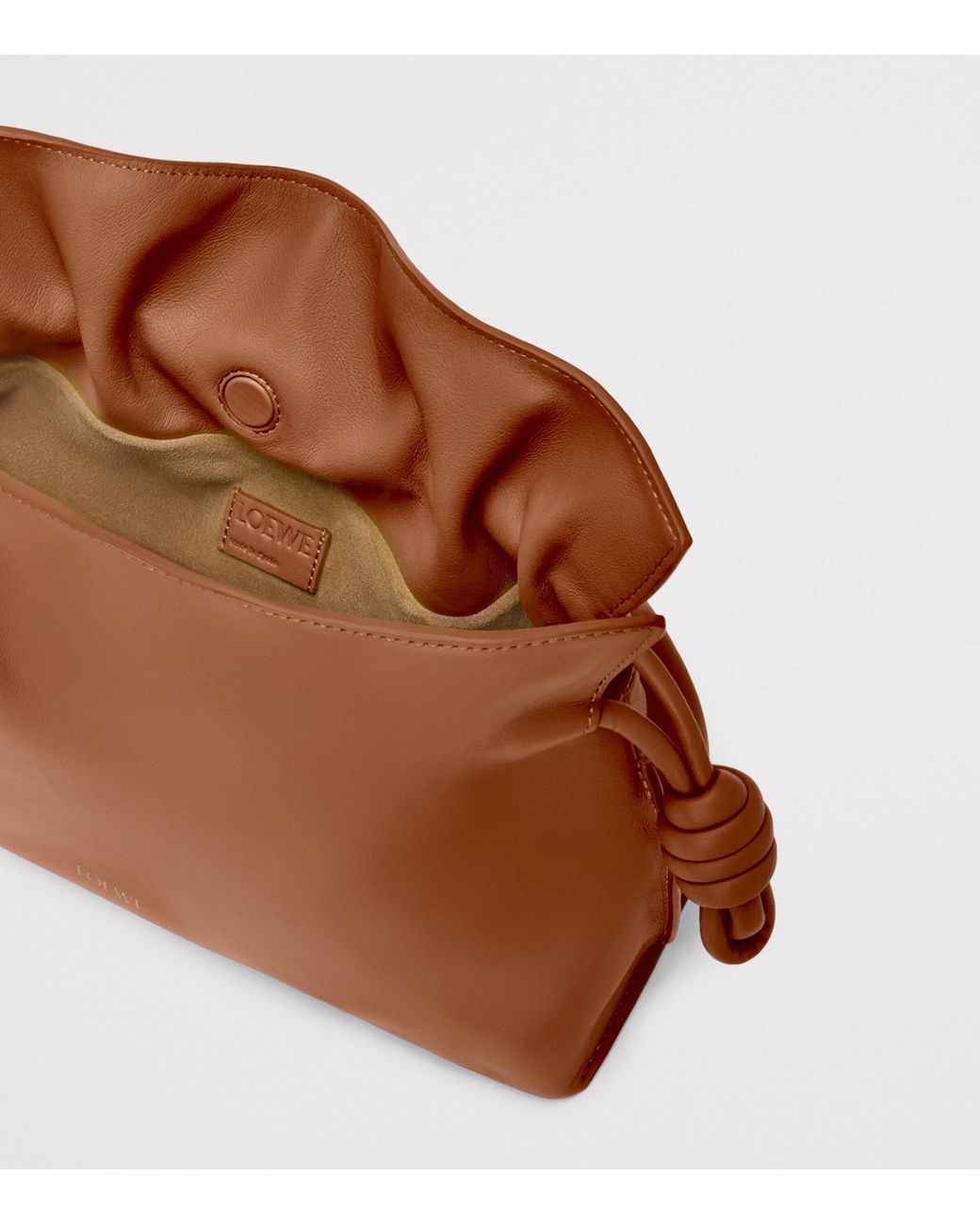Loewe Brown Medium Leather Flamenco Clutch Bag