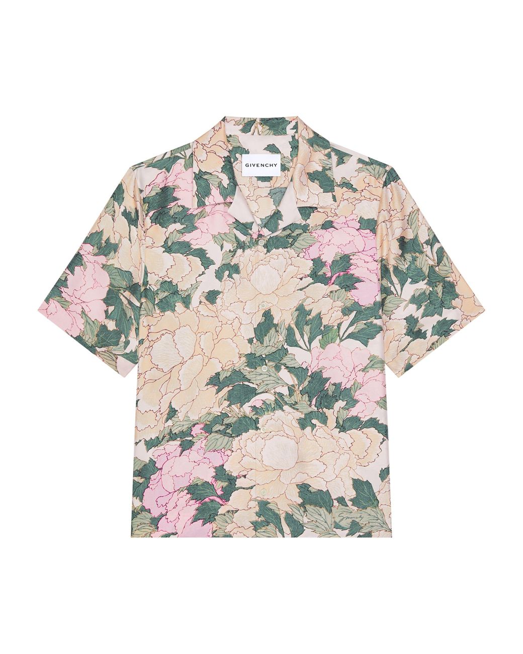 Givenchy Gray Silk Floral Print Shirt for men