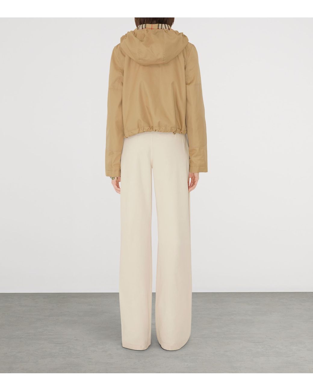 Burberry Natural Gabardine Cropped Parka