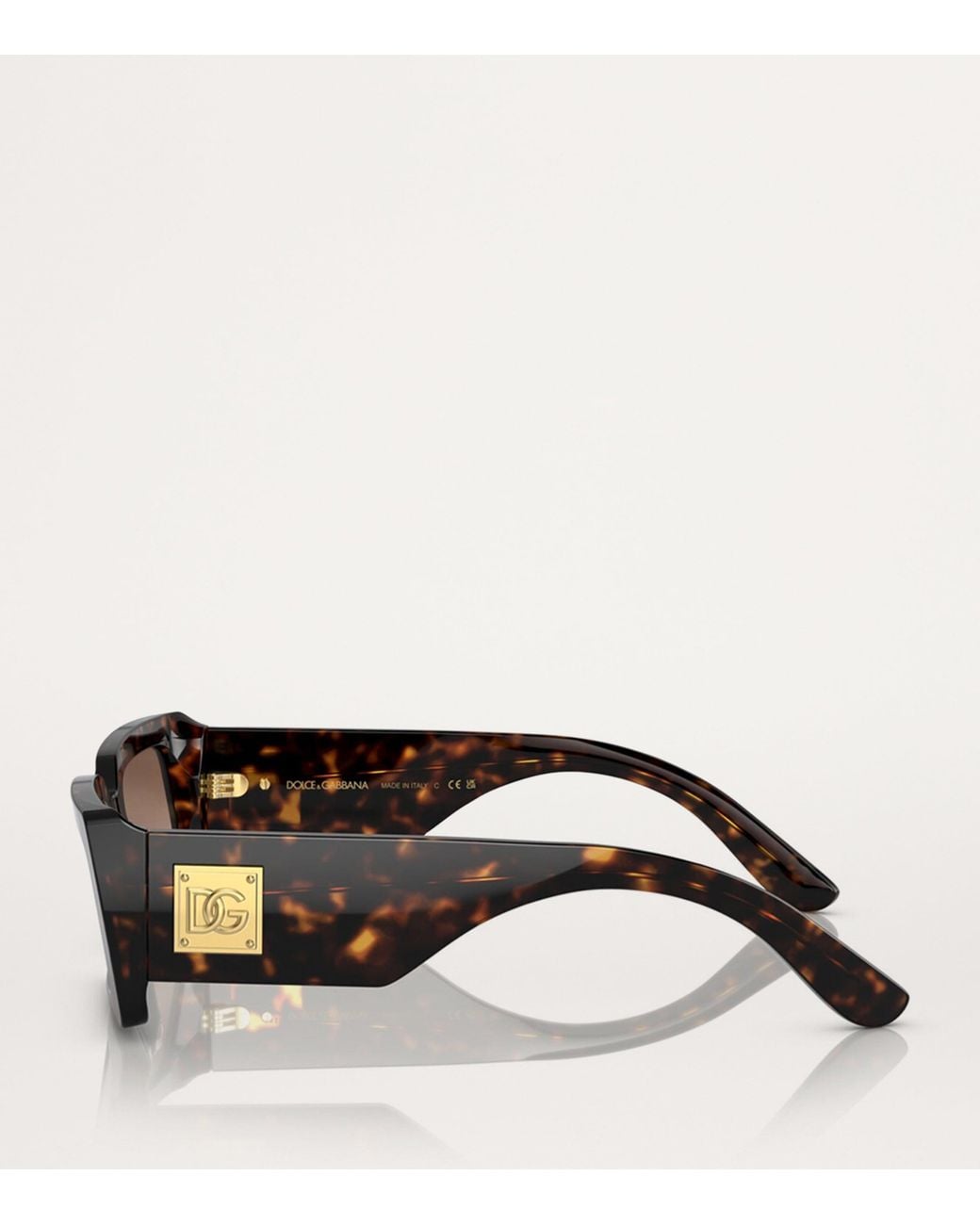 Dolce & Gabbana Brown Acetate Rectangle Sunglasses