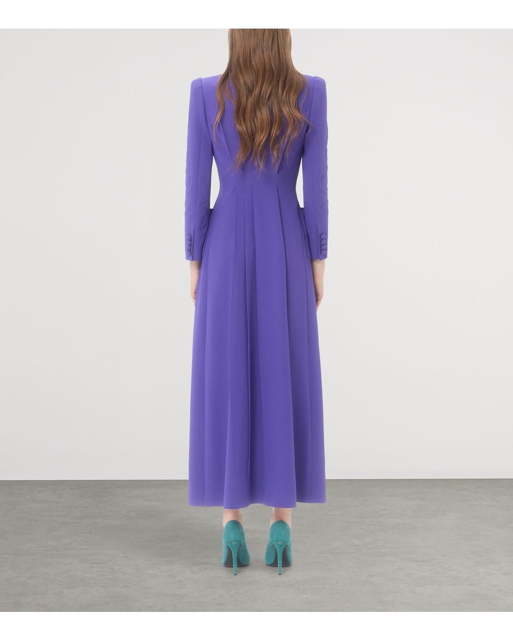 Valentino Purple Floral-Embroidered Coat