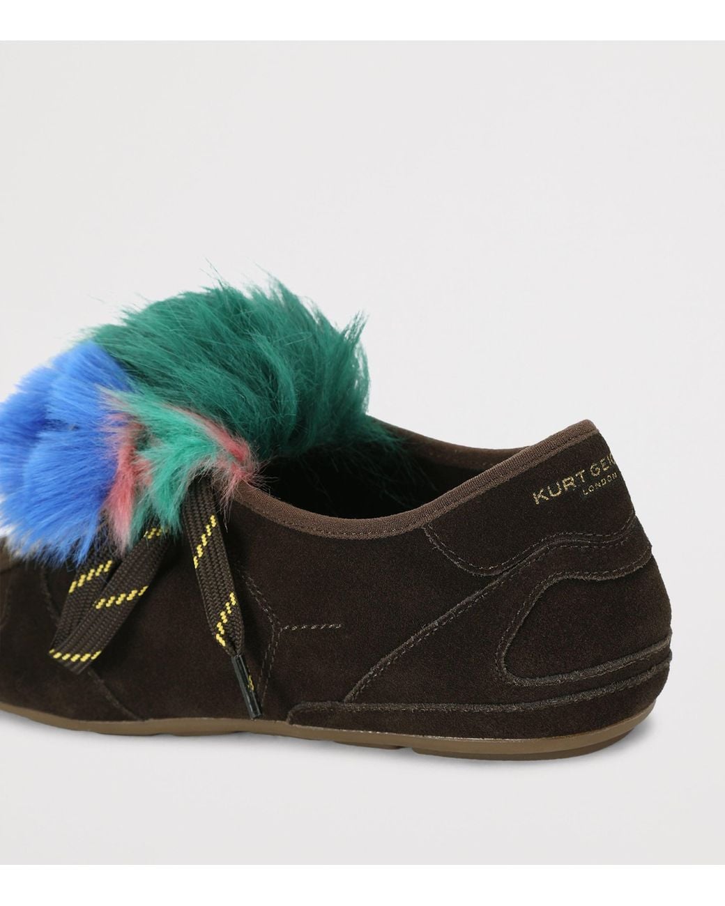 Kurt Geiger Green Suede Faux-Feather Wembley Sneakers