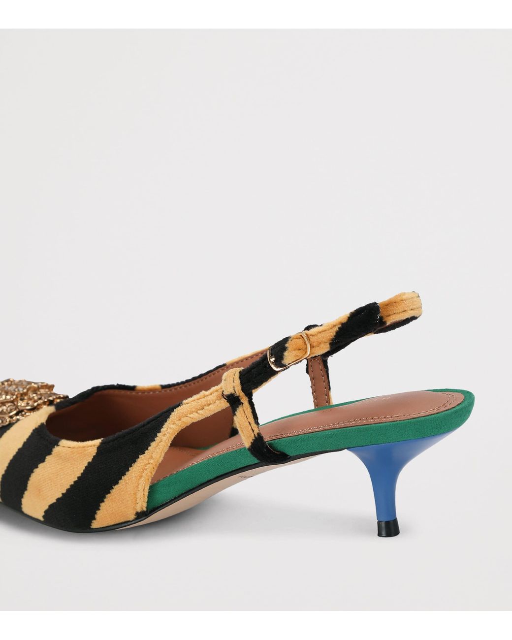 Kurt Geiger Orange Velvet Velsize Slingbacks