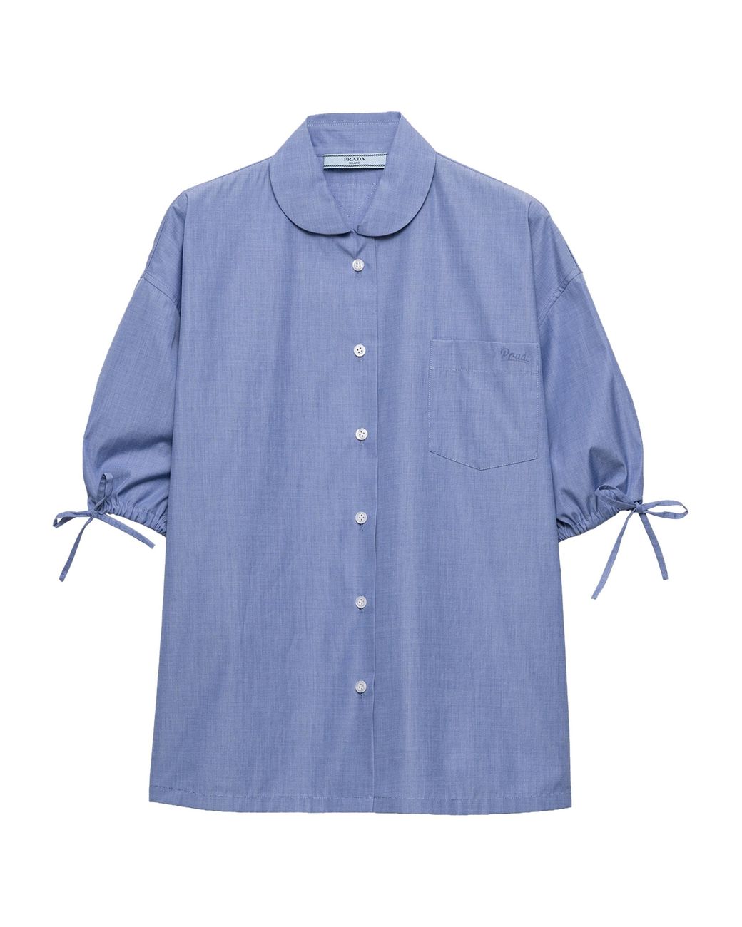 Prada Blue Cotton Fil-Á-Fil Shirt