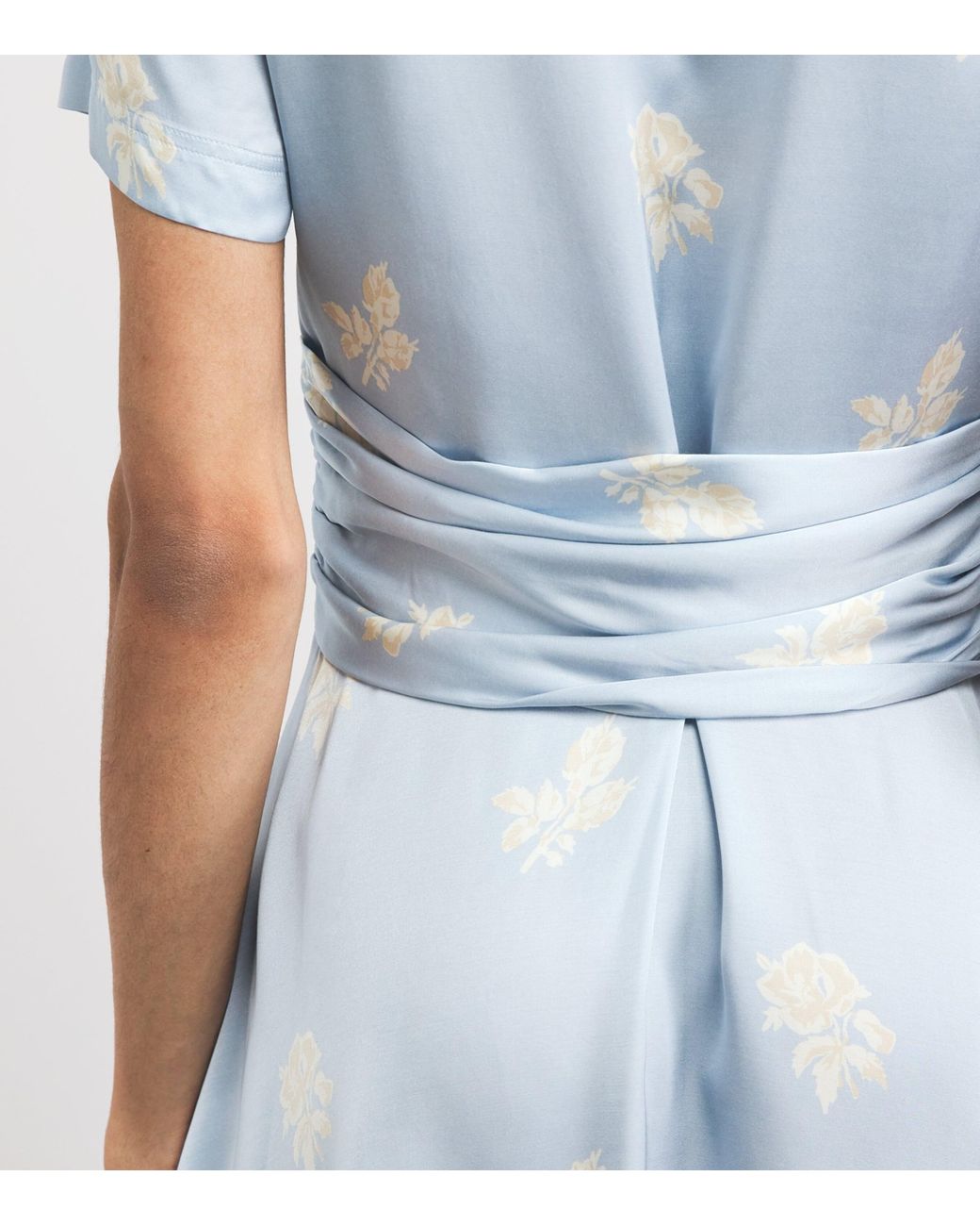 Claudie Pierlot Blue Satin Floral Mini Dress