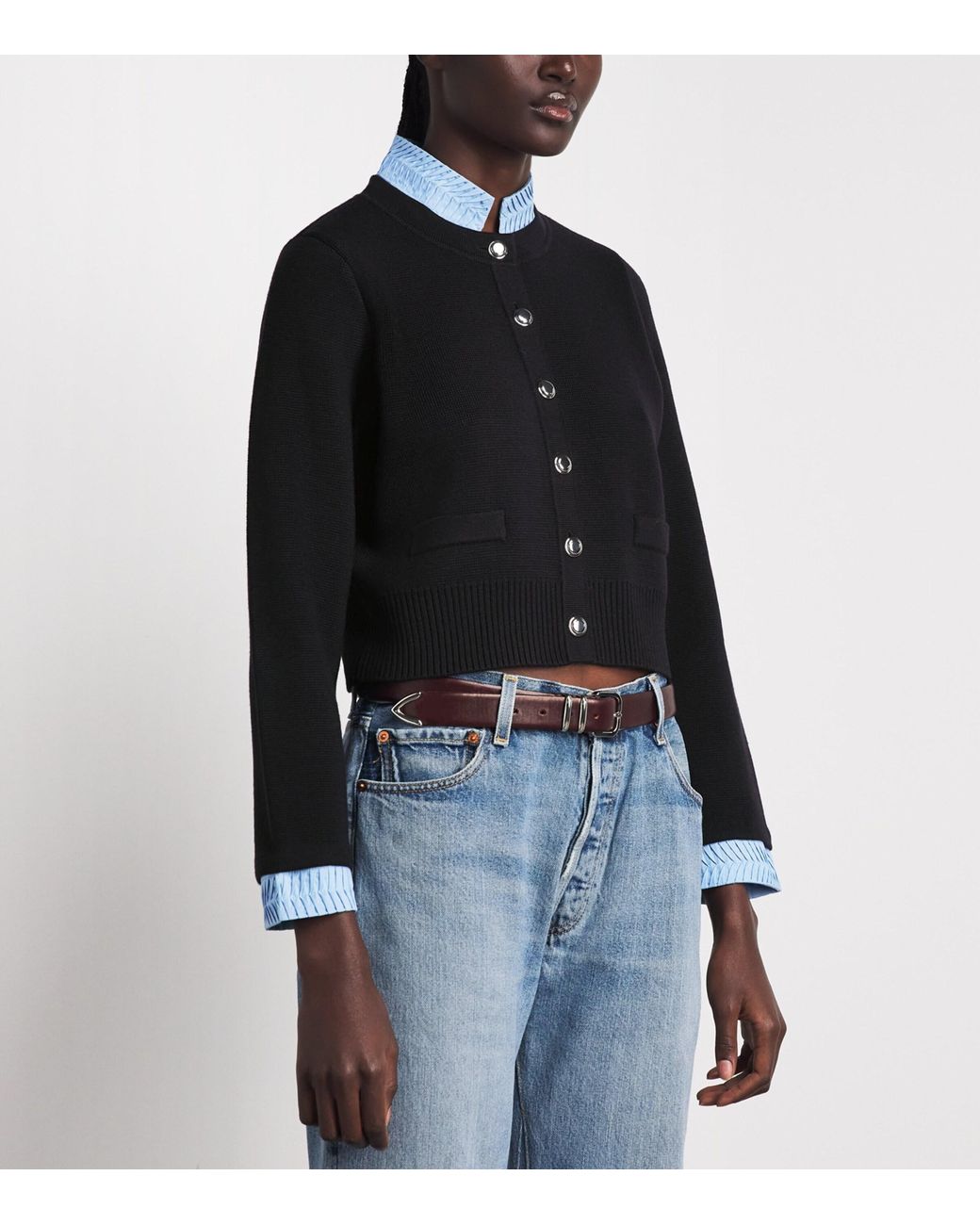 Sandro Black Collared Cardigan