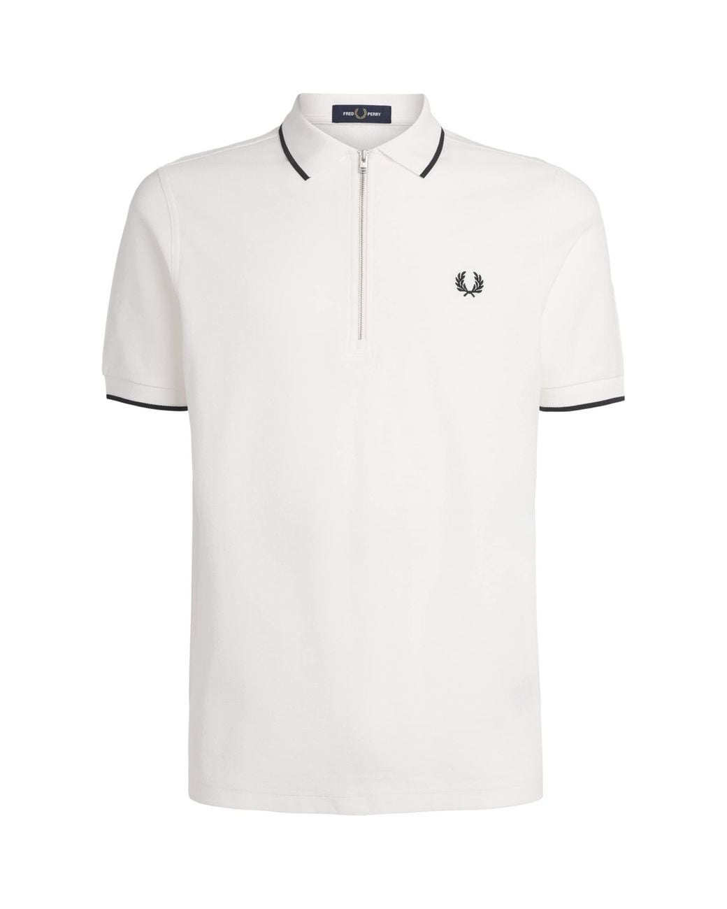 Fred Perry White Cotton Crepe Piqué Polo Shirt for men