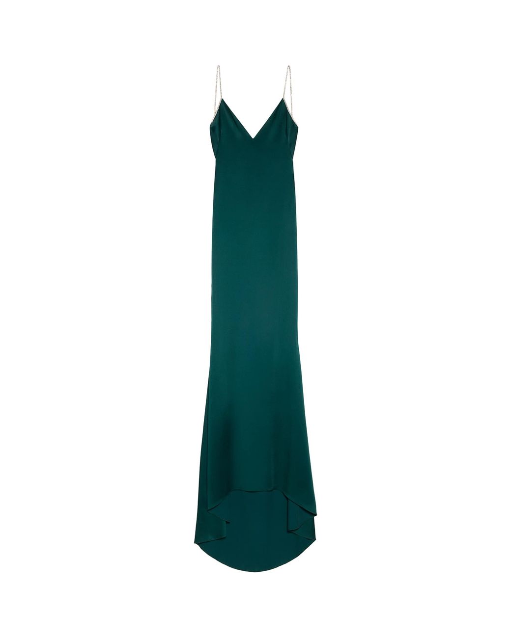 Tom Ford Green Satin Embellished Maxi Dress