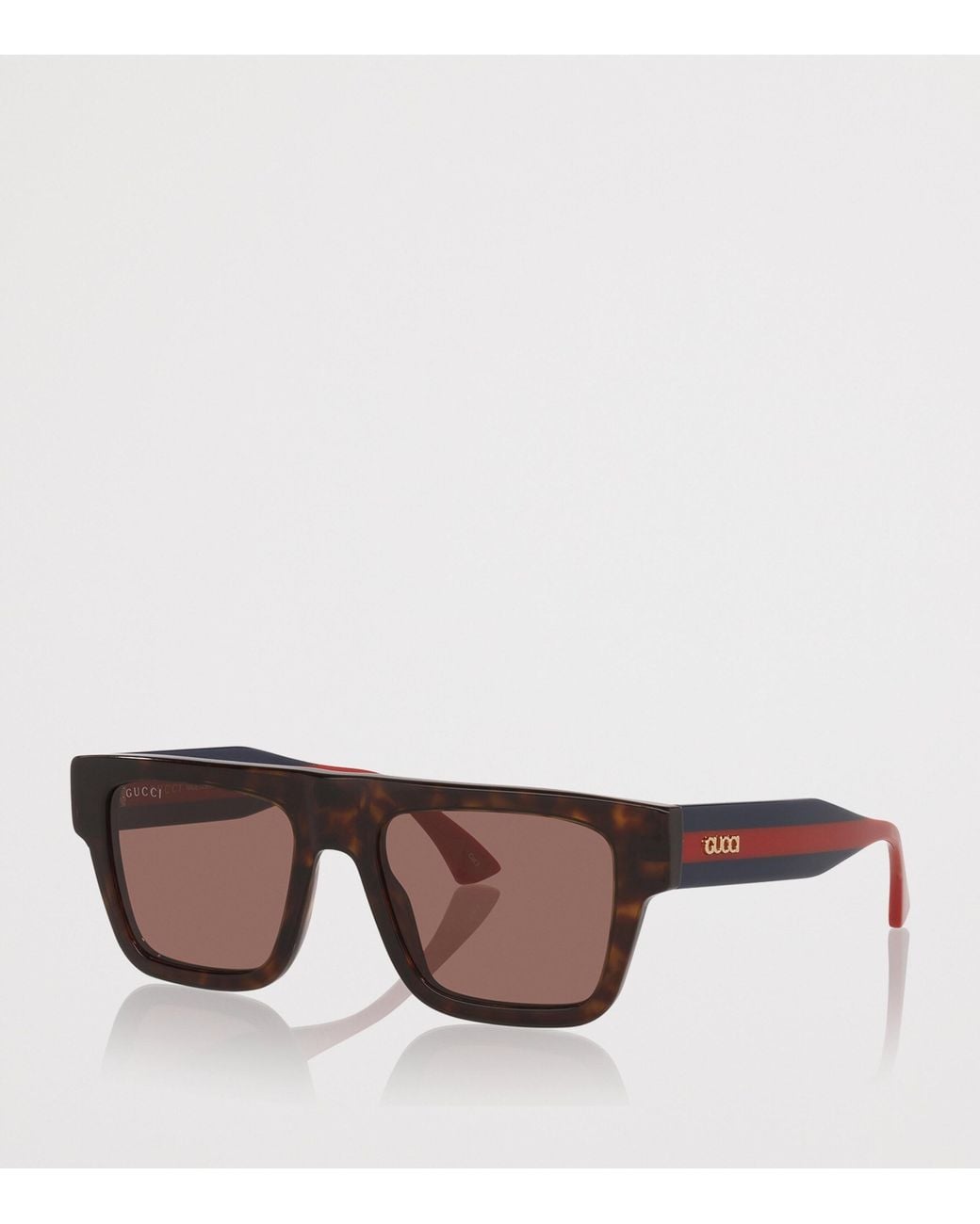 Gucci Brown Acetate Rectangle Sunglasses for men