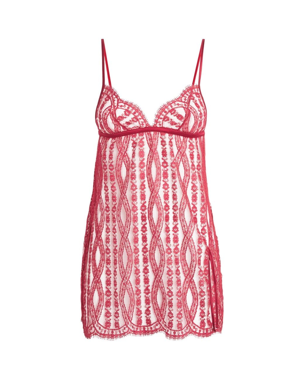 Coco De Mer Red Lace Renata Slip Dress