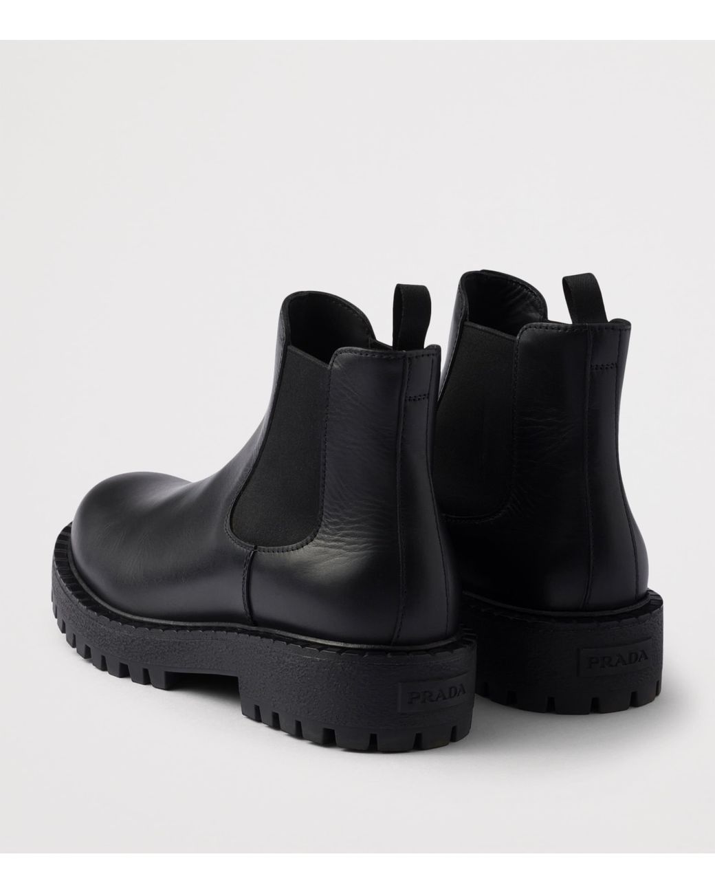 Prada Black Calfskin Chelsea Boots for men