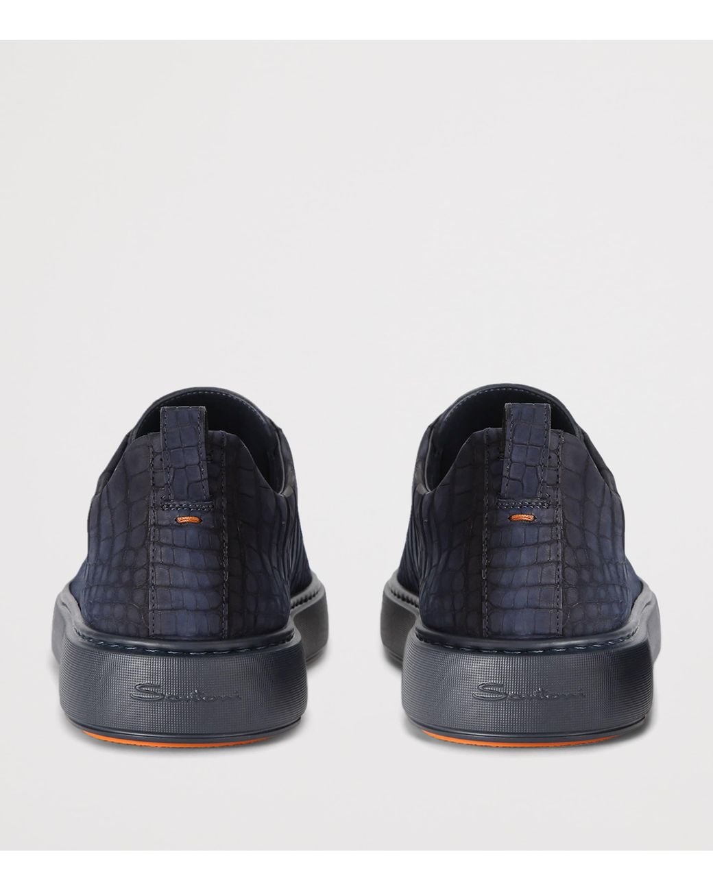 Santoni Blue Crocodile Leather Clean Icon Sneakers for men