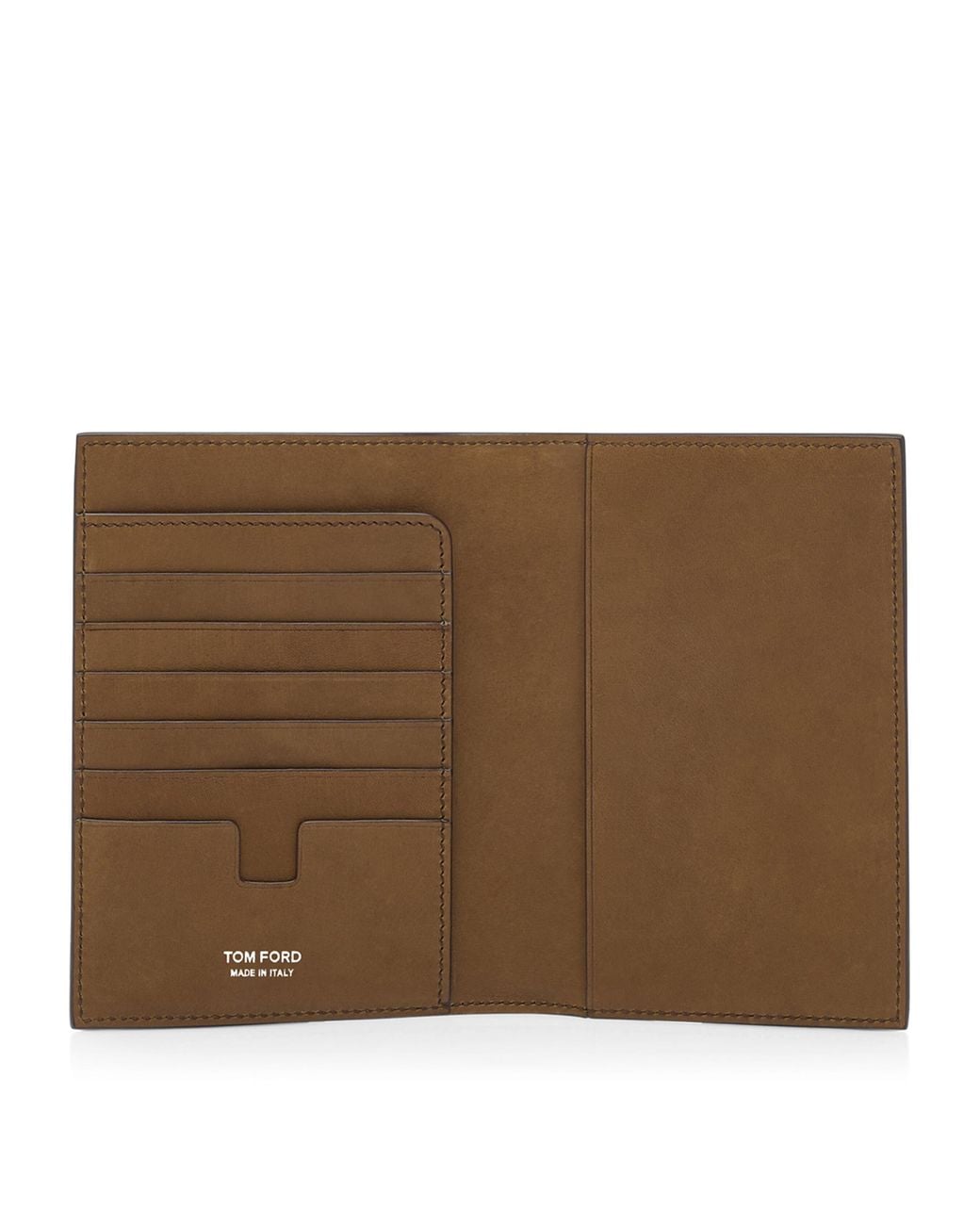 Tom Ford Brown Suede T-Line Passport Holder for men