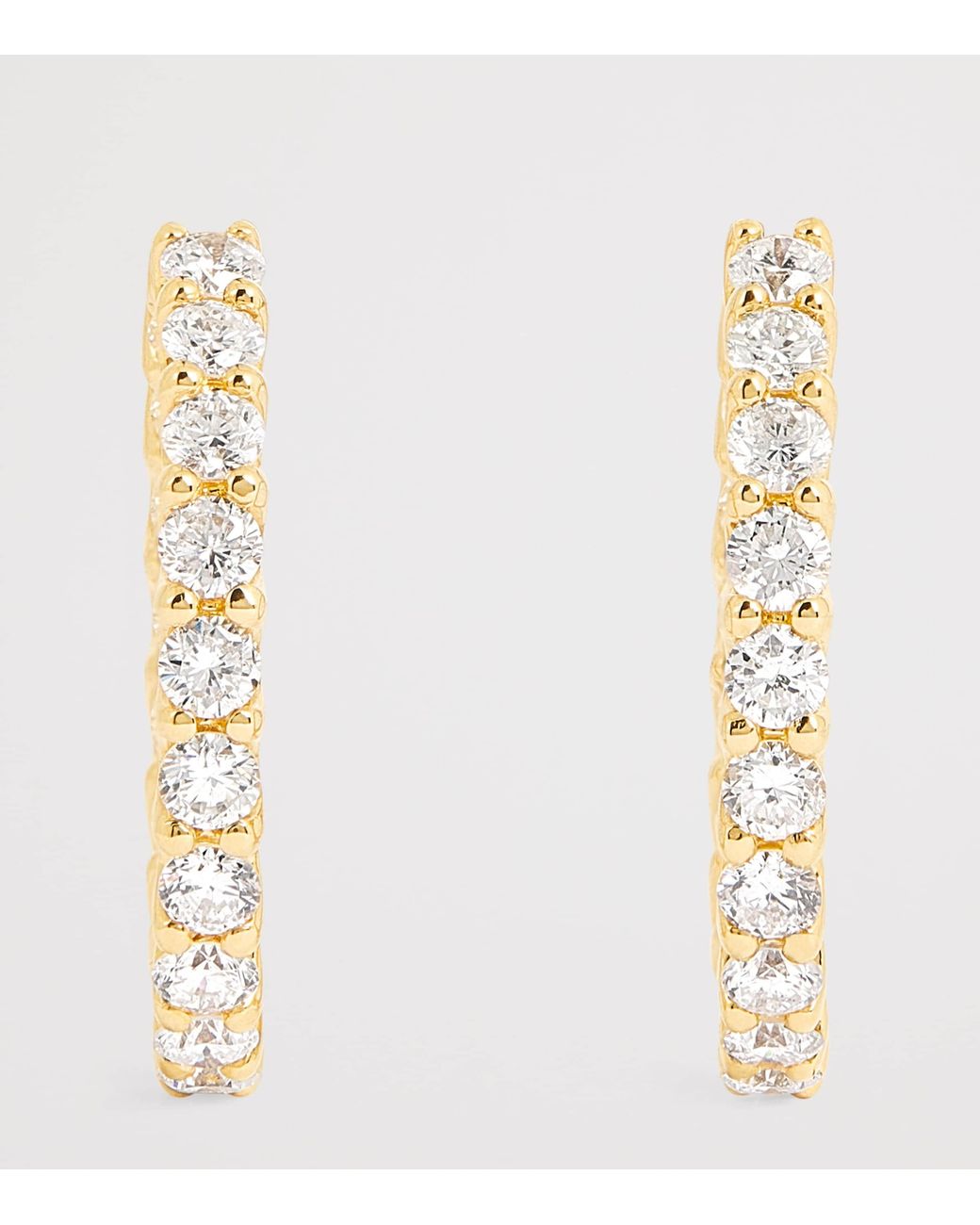 Harrods Metallic Medium And Diamond Hoop Earrings
