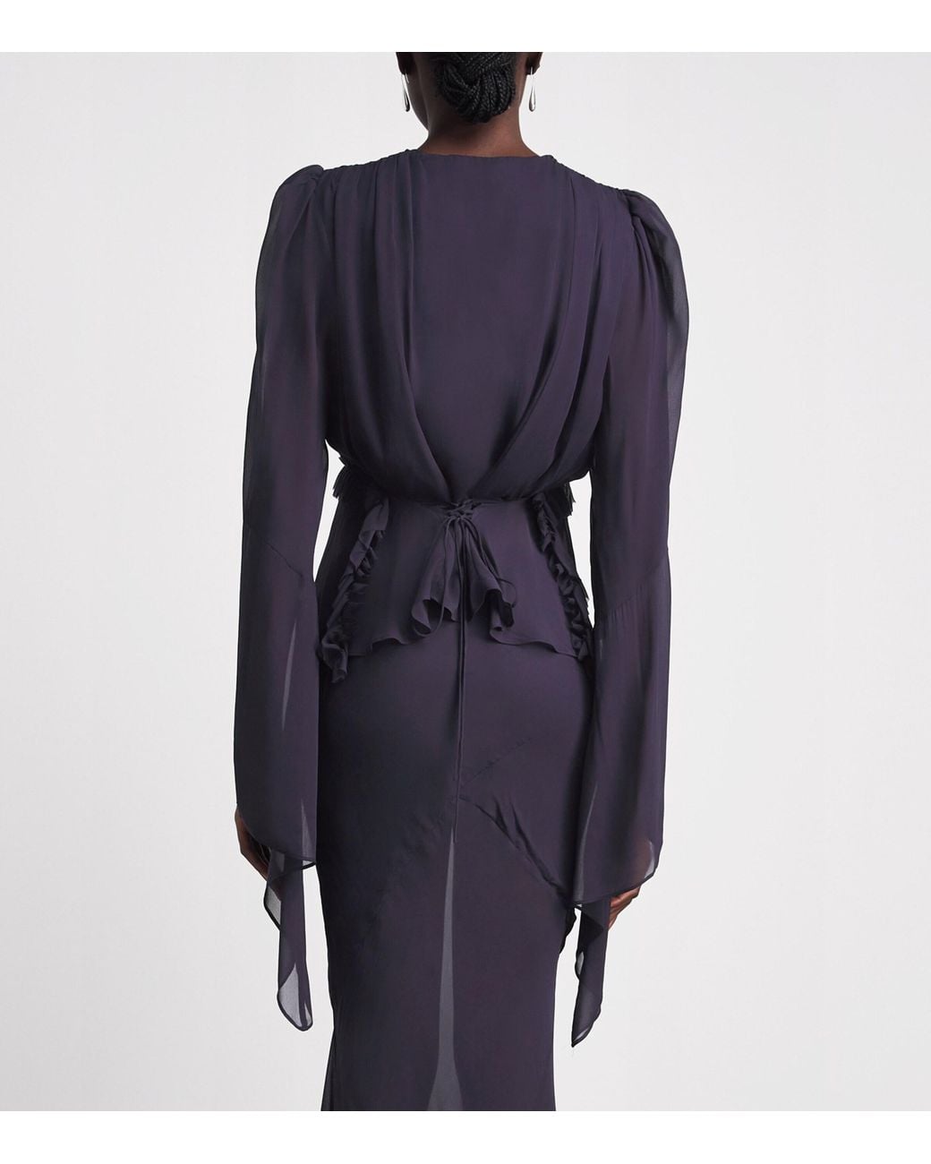De La Vali Blue Flared Sybil Blouse