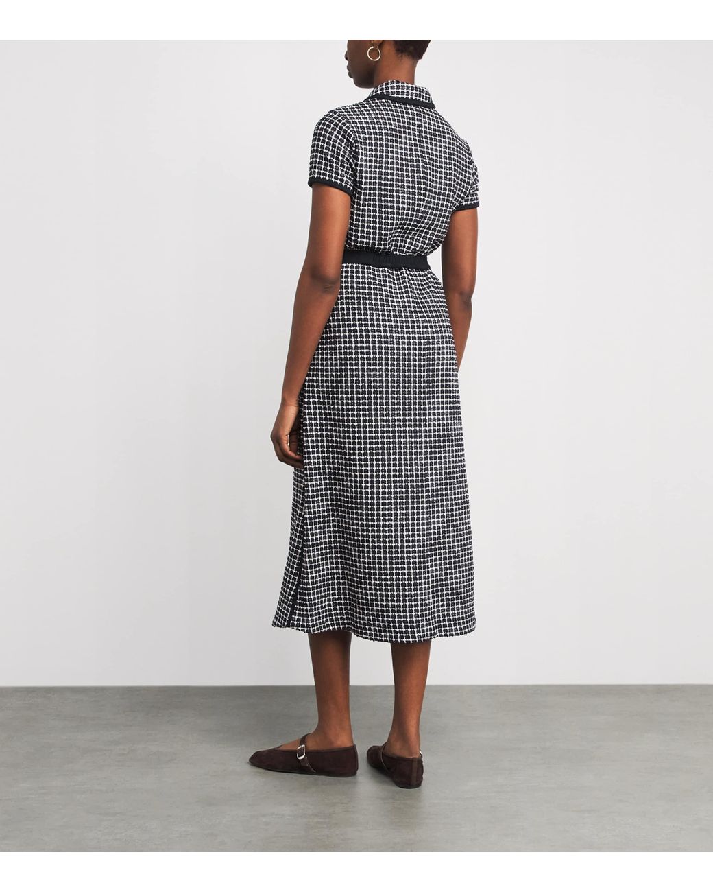 ME+EM Gray Jacquard Midi Shirt Dress