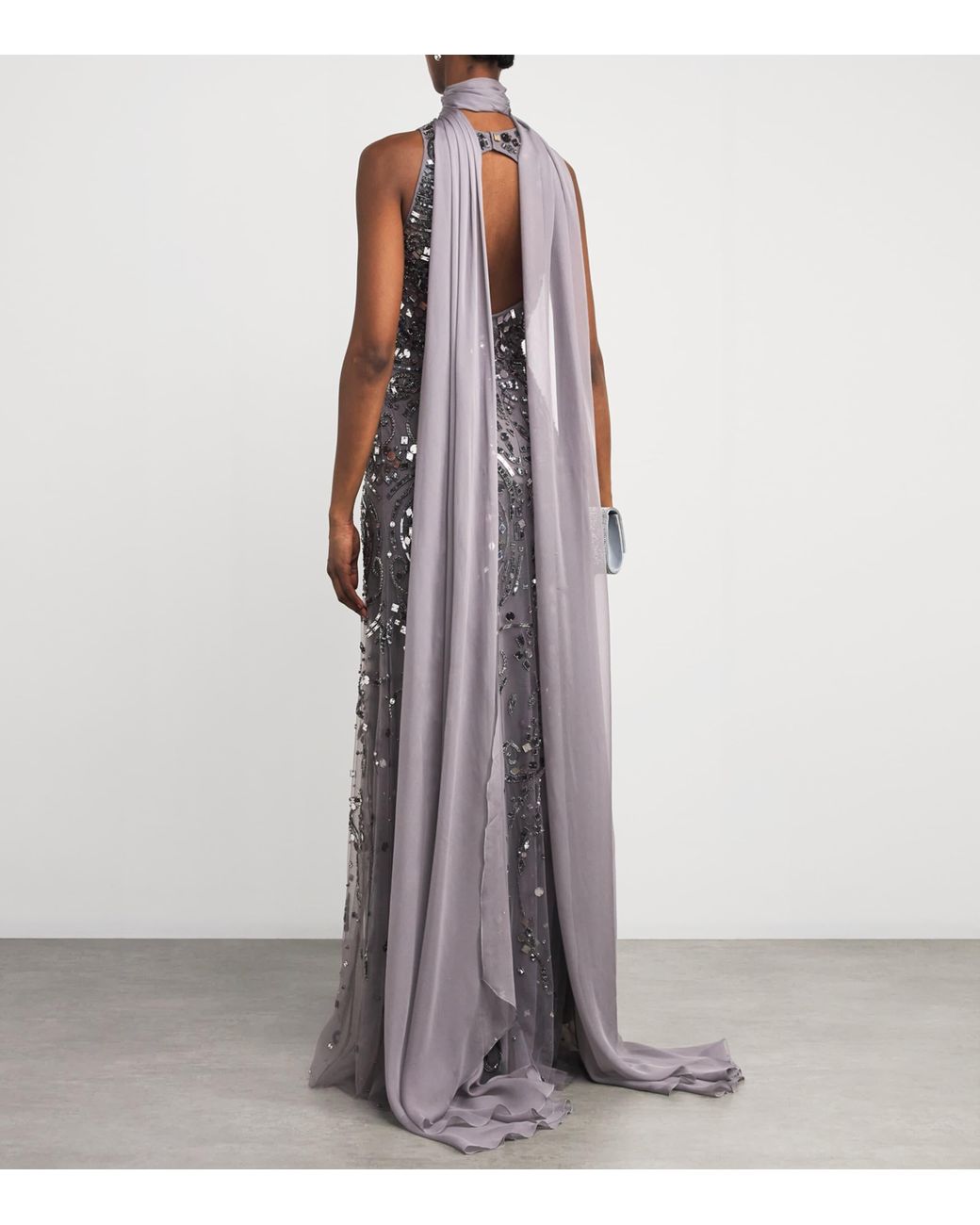 Zuhair Murad Chiffon Scarf in Gray | Lyst