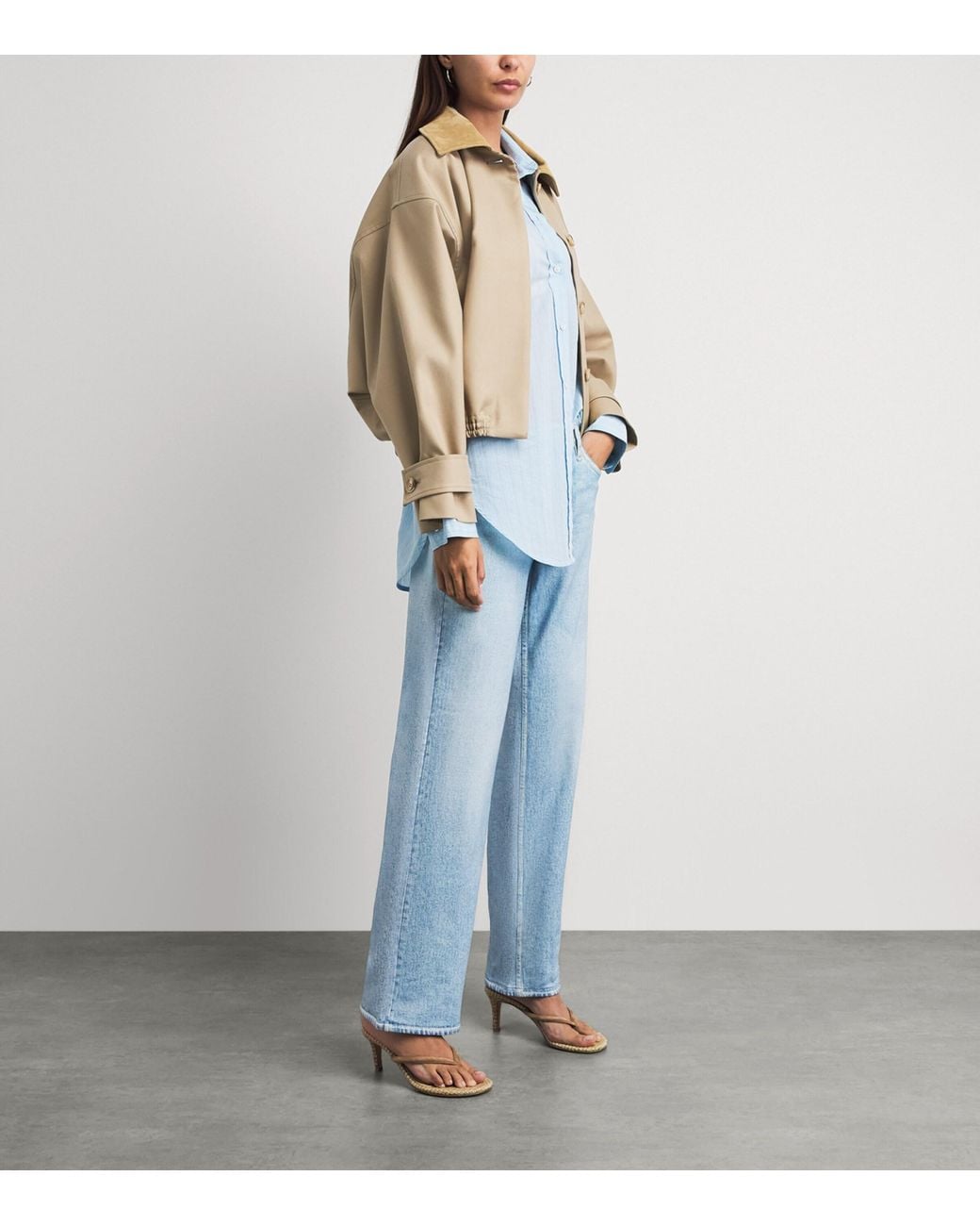 Rag & Bone Blue Trompe-L'Oeil Wide-Leg Trousers