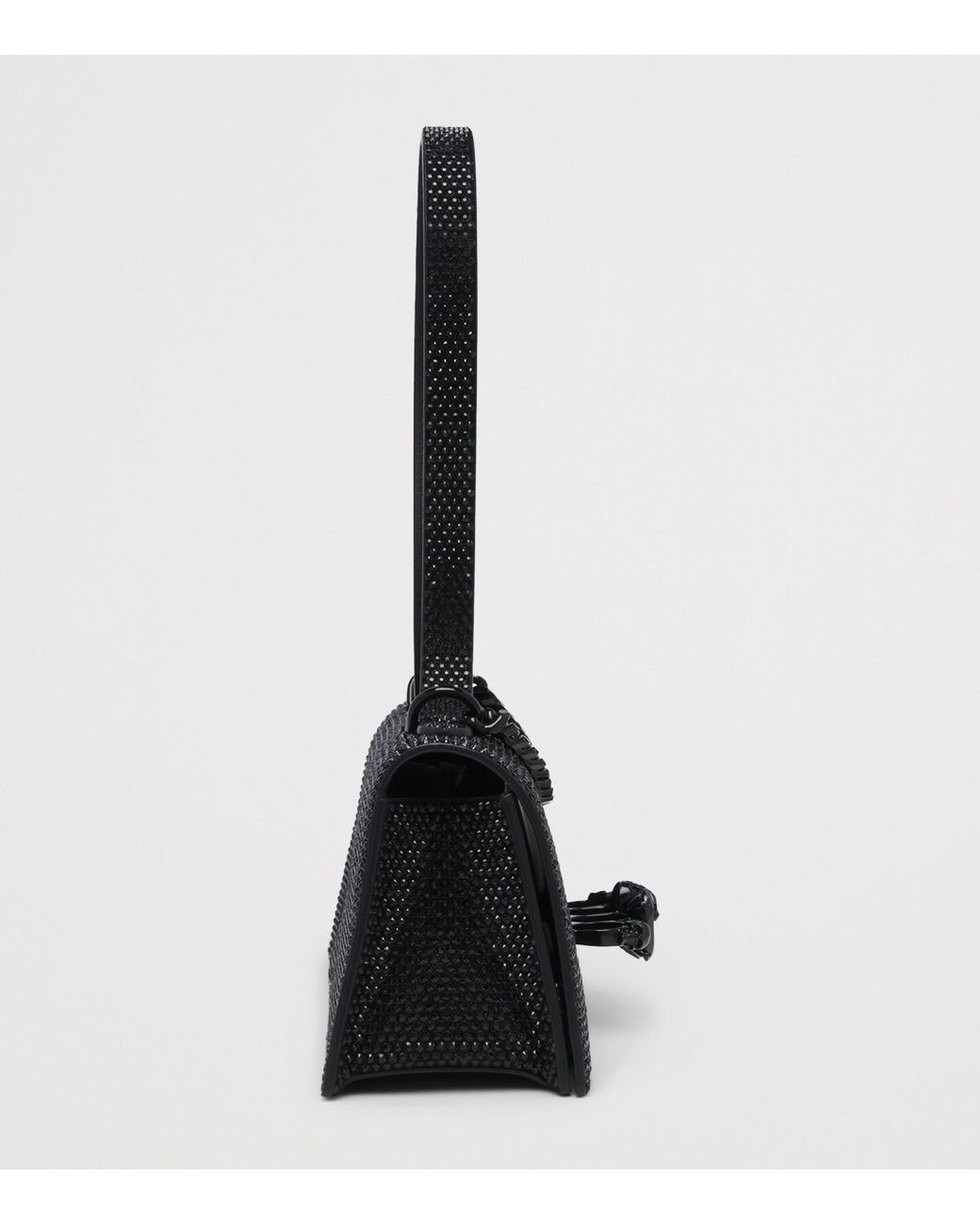 McQueen Black Leather Jewelled Top-Handle Bag