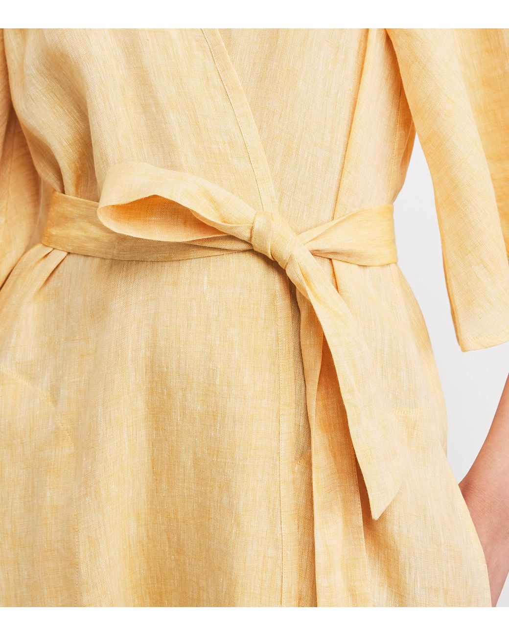 Eres Metallic Linen Audacieuse Wrap Midi Dress