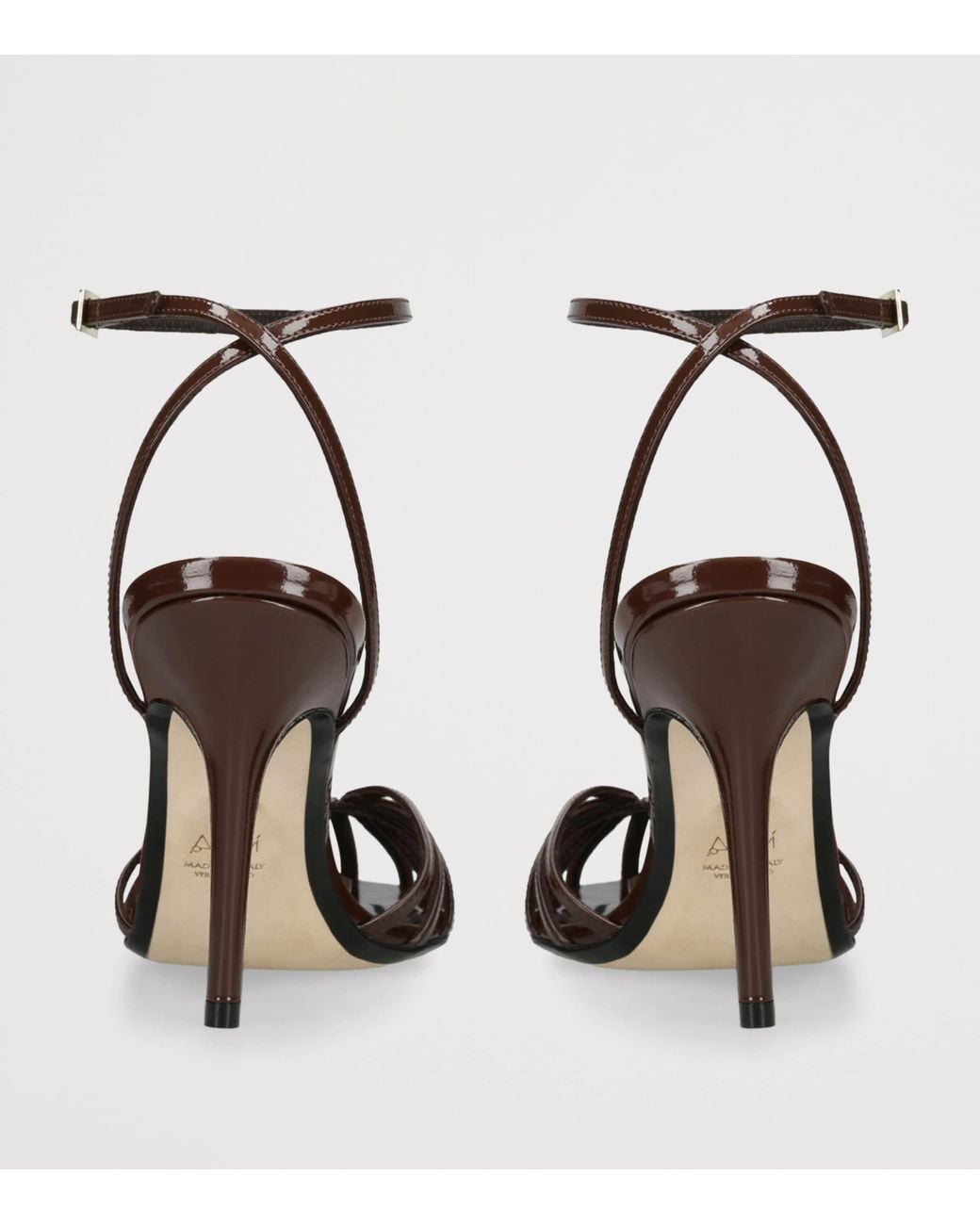 ALEVI Black Patent Leather Blake Heeled Sandals 95