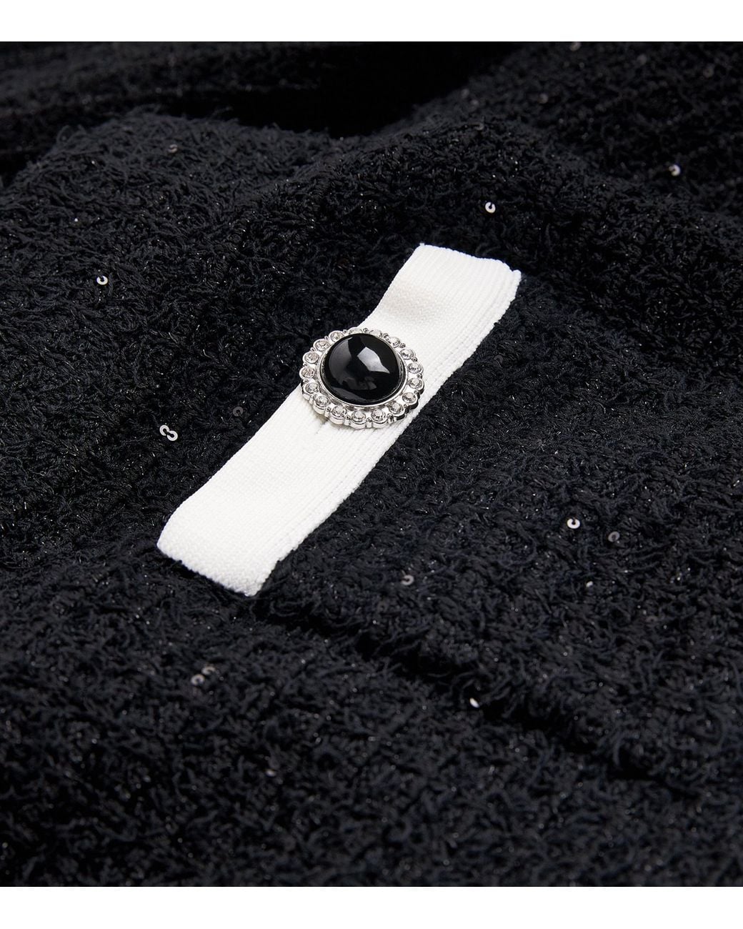 Self-Portrait Black Textured Midi Skirt