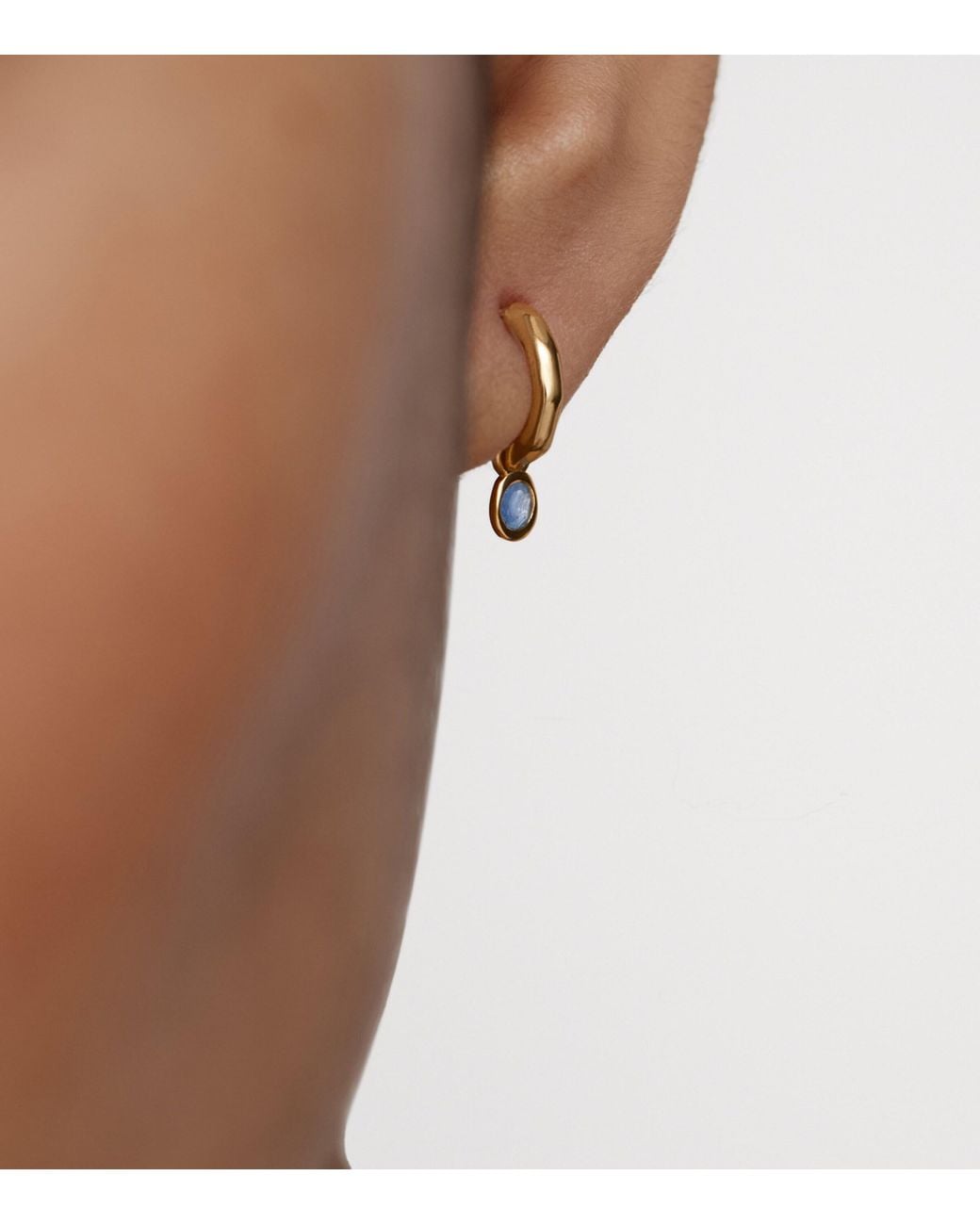 Monica Vinader Metallic Vermeil And Sapphire September Birthstone Huggie Earrings