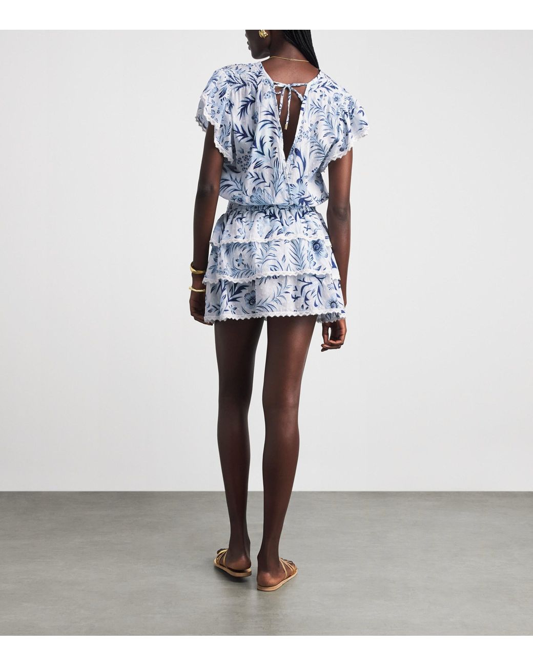Melissa Odabash Blue Ruffle Jess Mini Dress