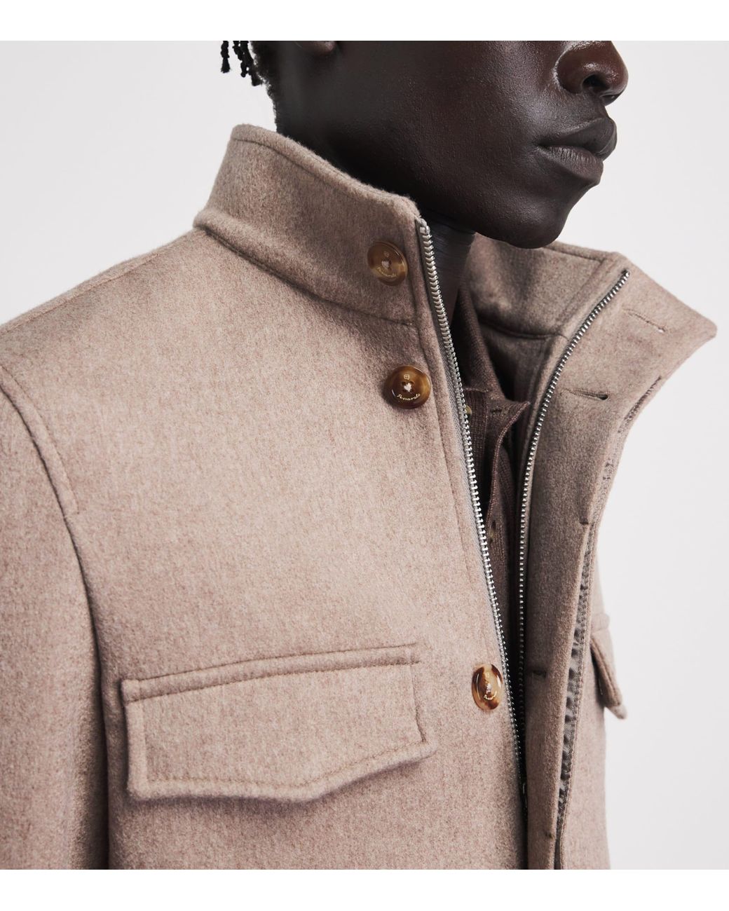 Marco Pescarolo Brown Stretch-Cashmere Titan Jacket for men