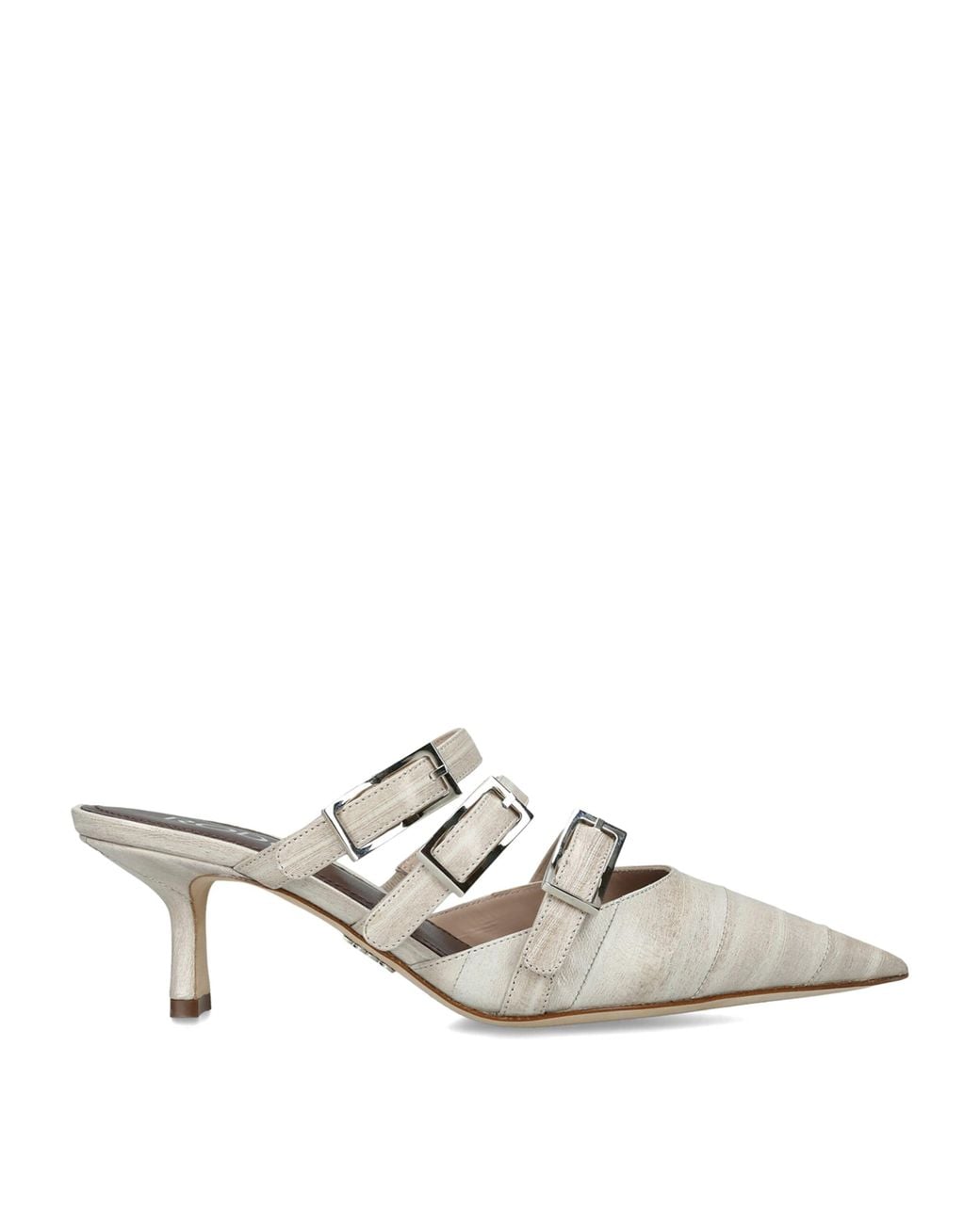 Rodo White Leather Paige Heeled Mules 55