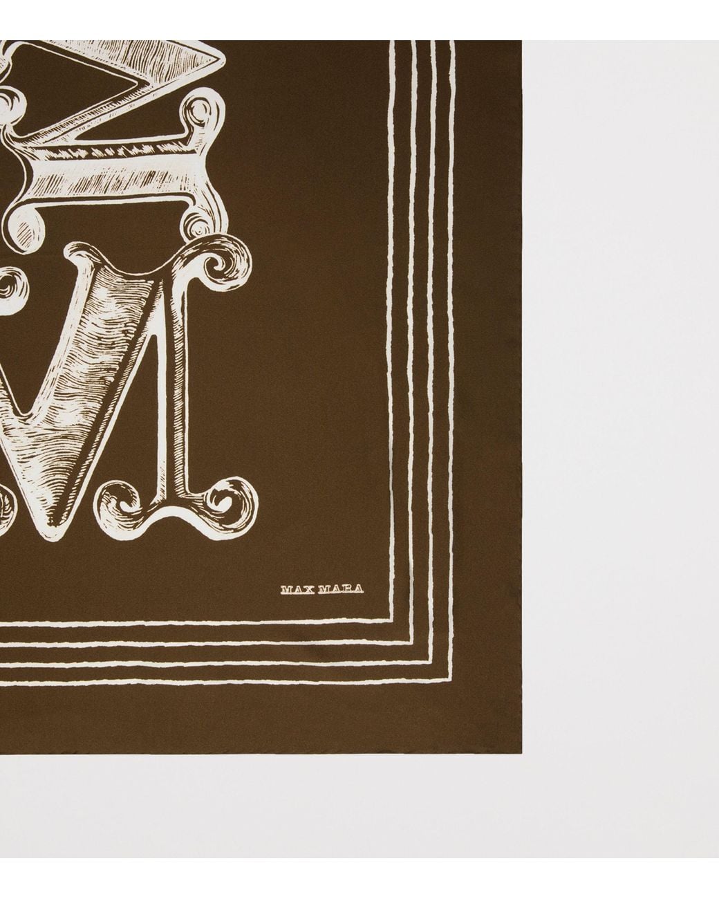 Max Mara Metallic Silk Logo Scarf