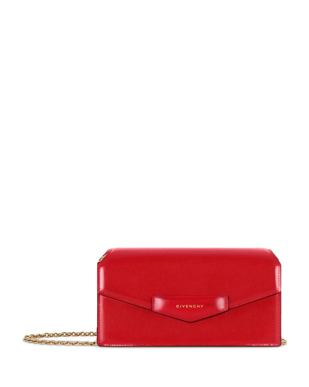Givenchy Red Leather Antigona Chain Wallet