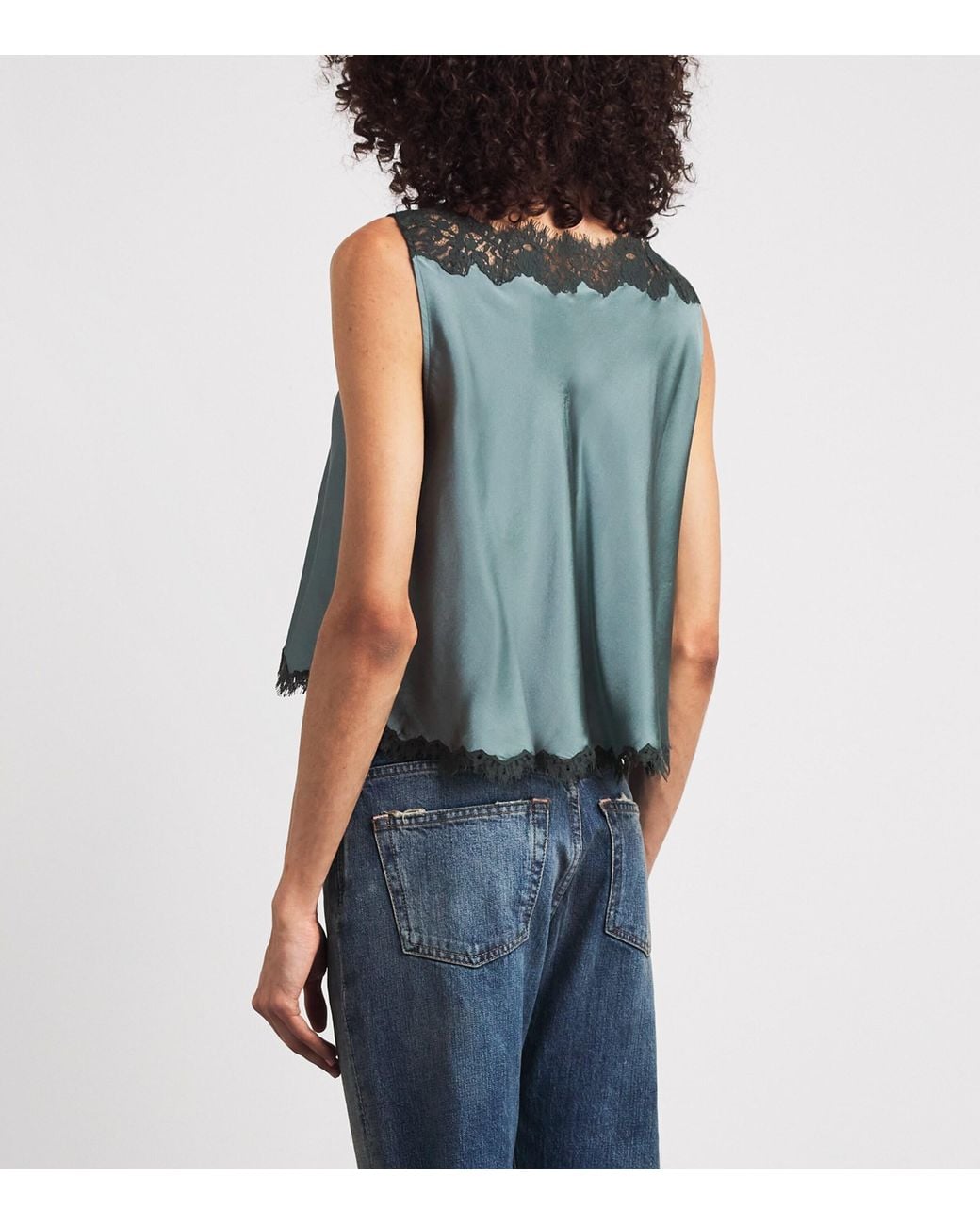 Doen Blue Silk Valerina Top