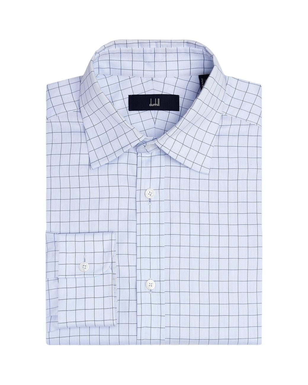 Dunhill Blue Cotton Check Shirt for men