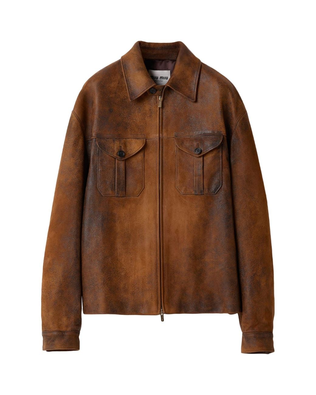 Miu Miu Brown Waxed Suede Jacket
