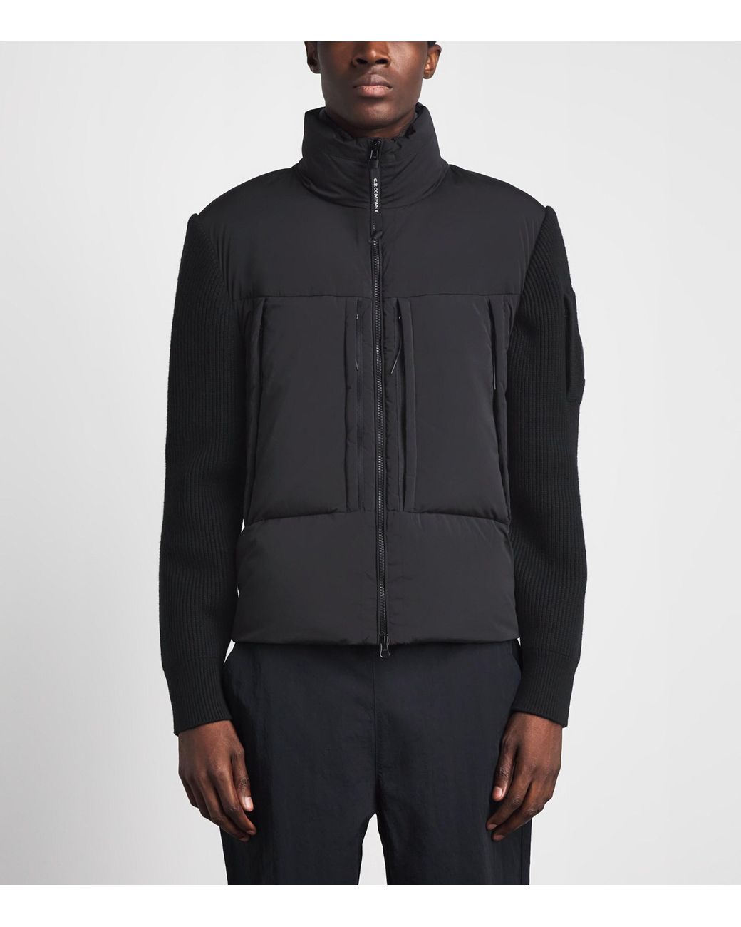 C P Company Black Merino Wool Reversible Jacket for men