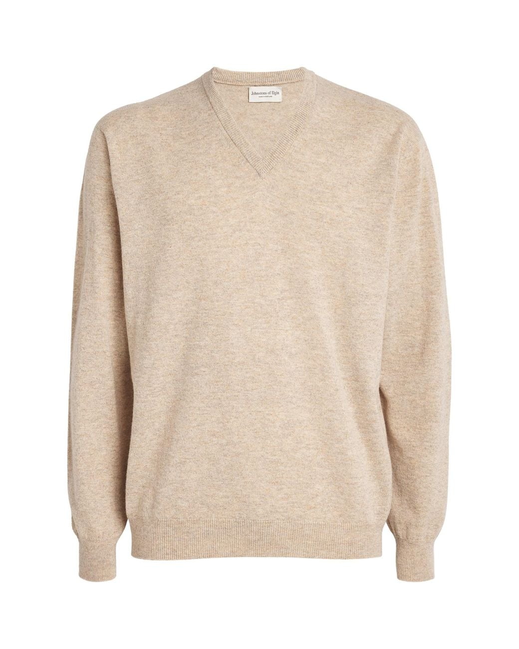 Johnstons Natural Cashmere V-Neck Sweater for men
