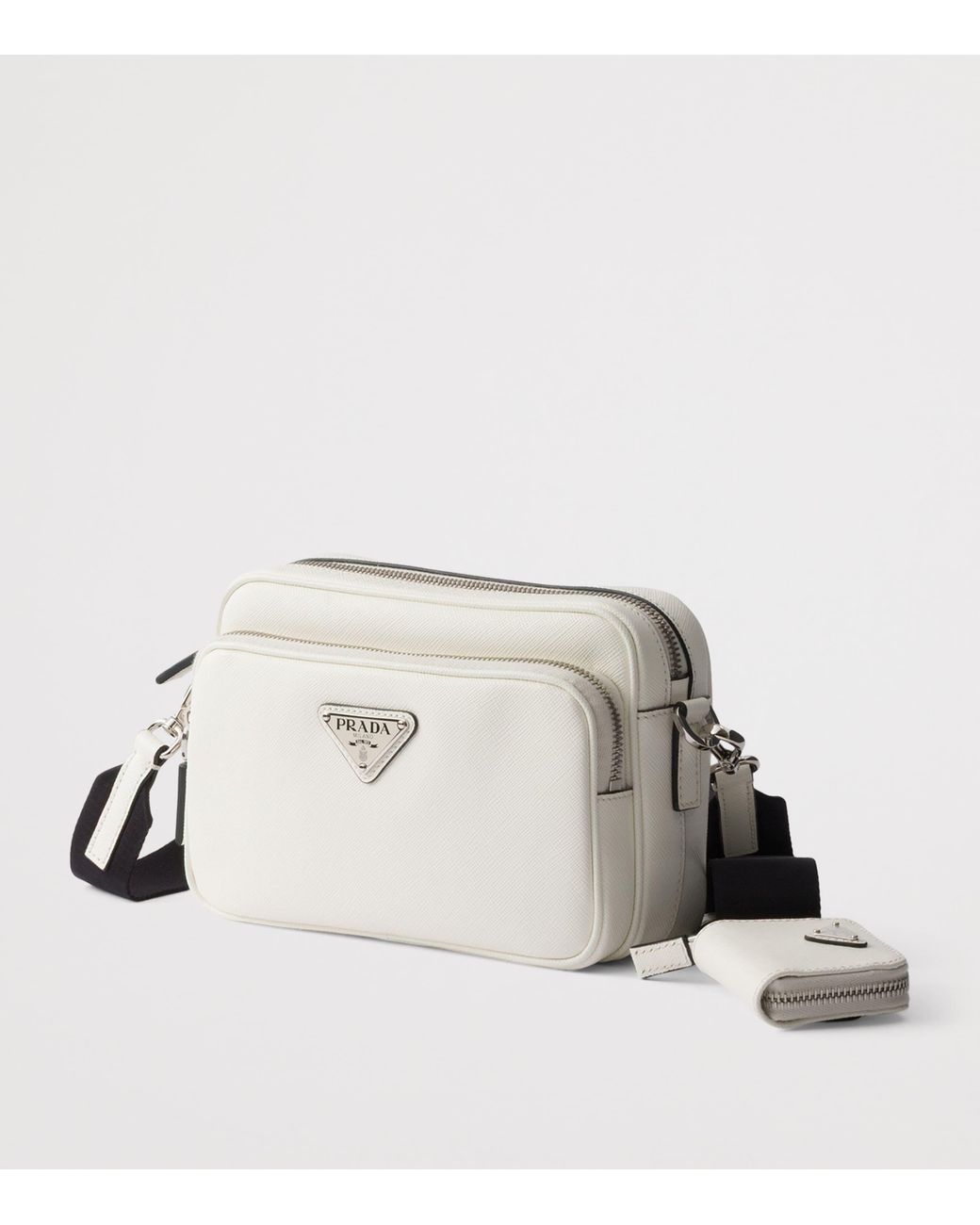 Prada Gray Saffiano Leather Cross-Body Bag for men