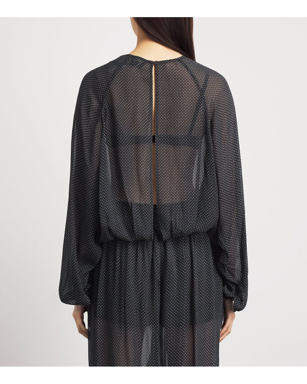 Herskind Gray Sheer Polka Dot Caterina Blouse