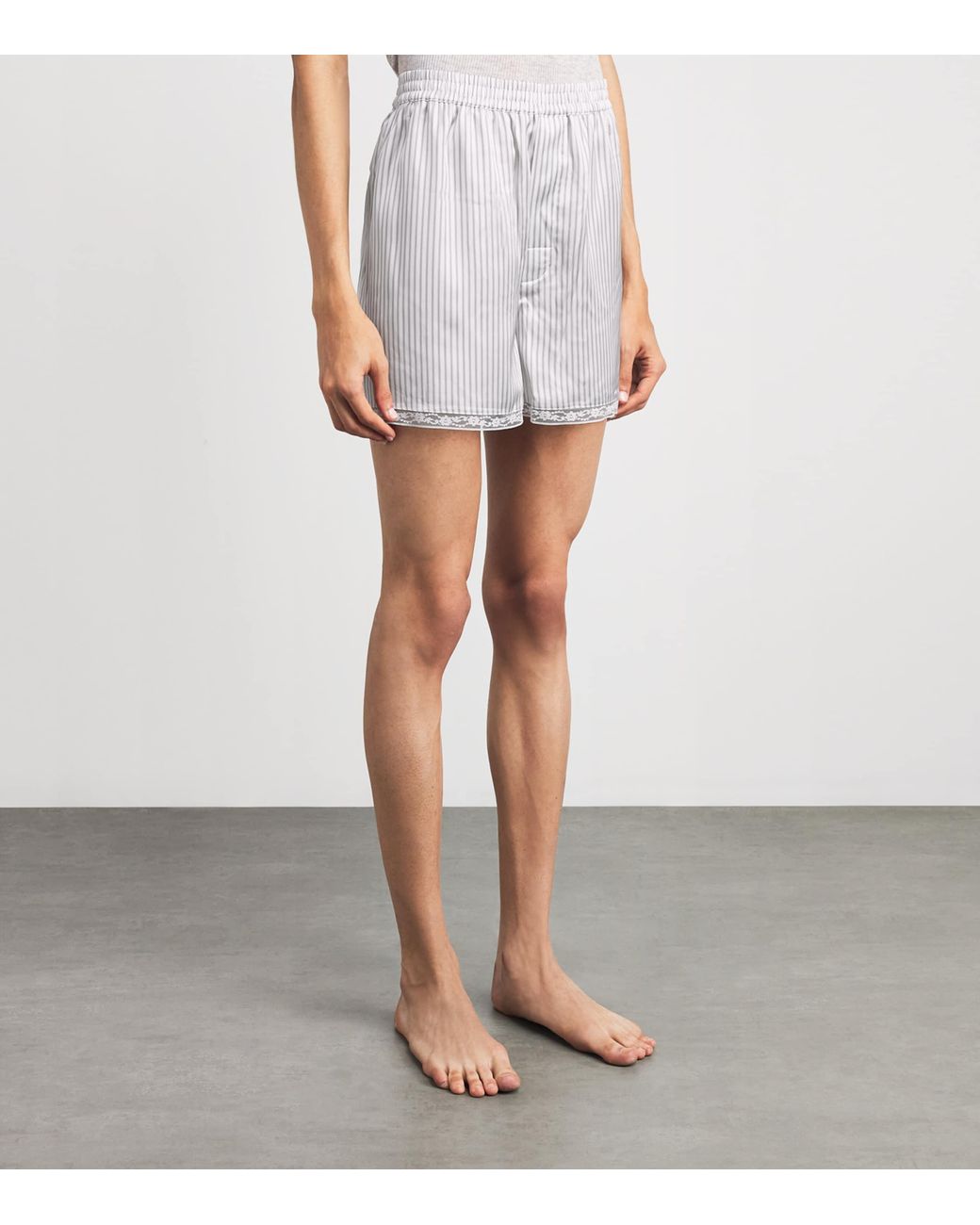 Skims Gray Woven Shine Boxer Shorts