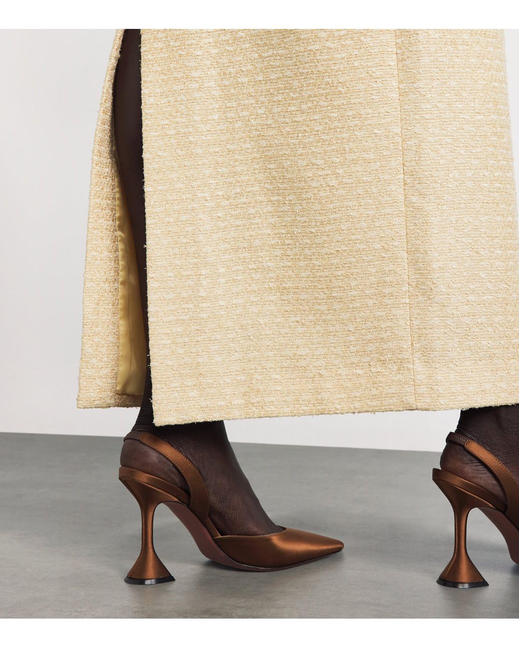 Huishan Zhang Natural Tweed Vania Pencil Skirt