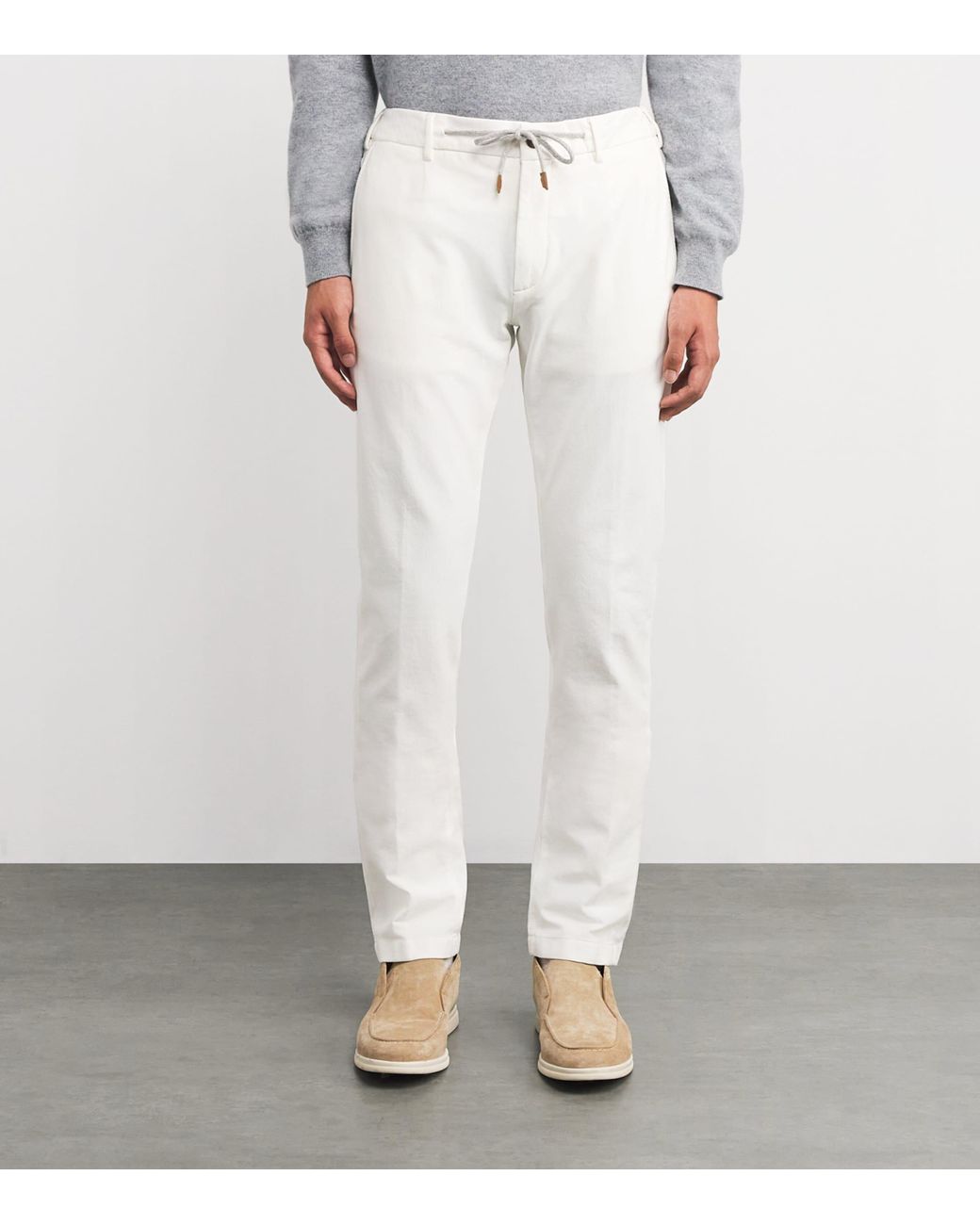Eleventy White Tapered Trousers for men