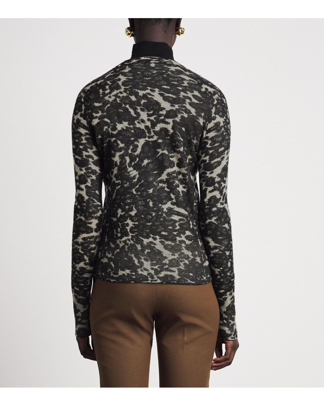 Joseph Black Cashmere Jacquard Cashair Aisha Cardigan