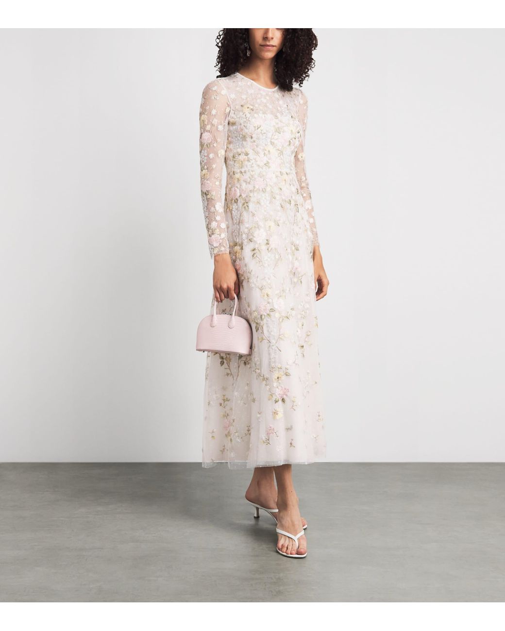 Needle & Thread White Garden Rose Maxi Dress