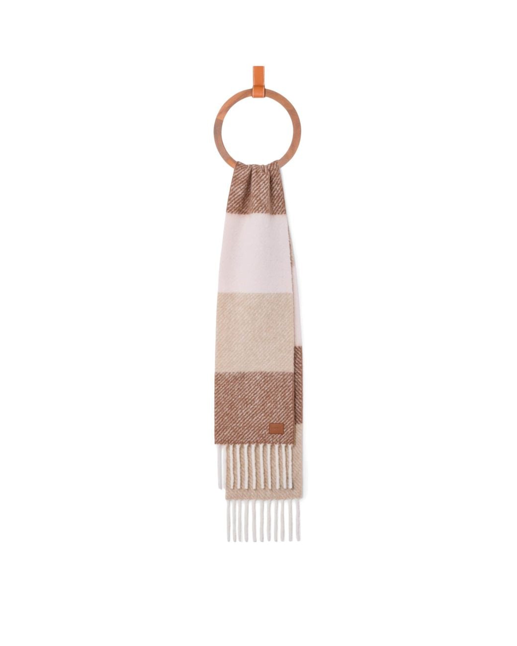 Loewe White Wool-Blend Jacquard Scarf