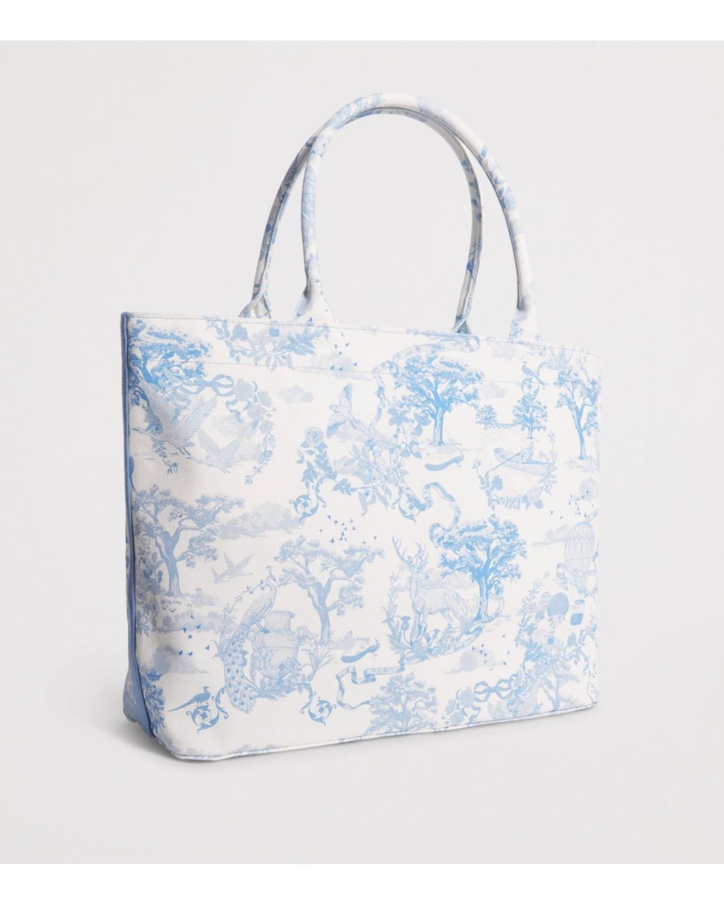 Harrods Blue Medium Toile Print Tote Bag