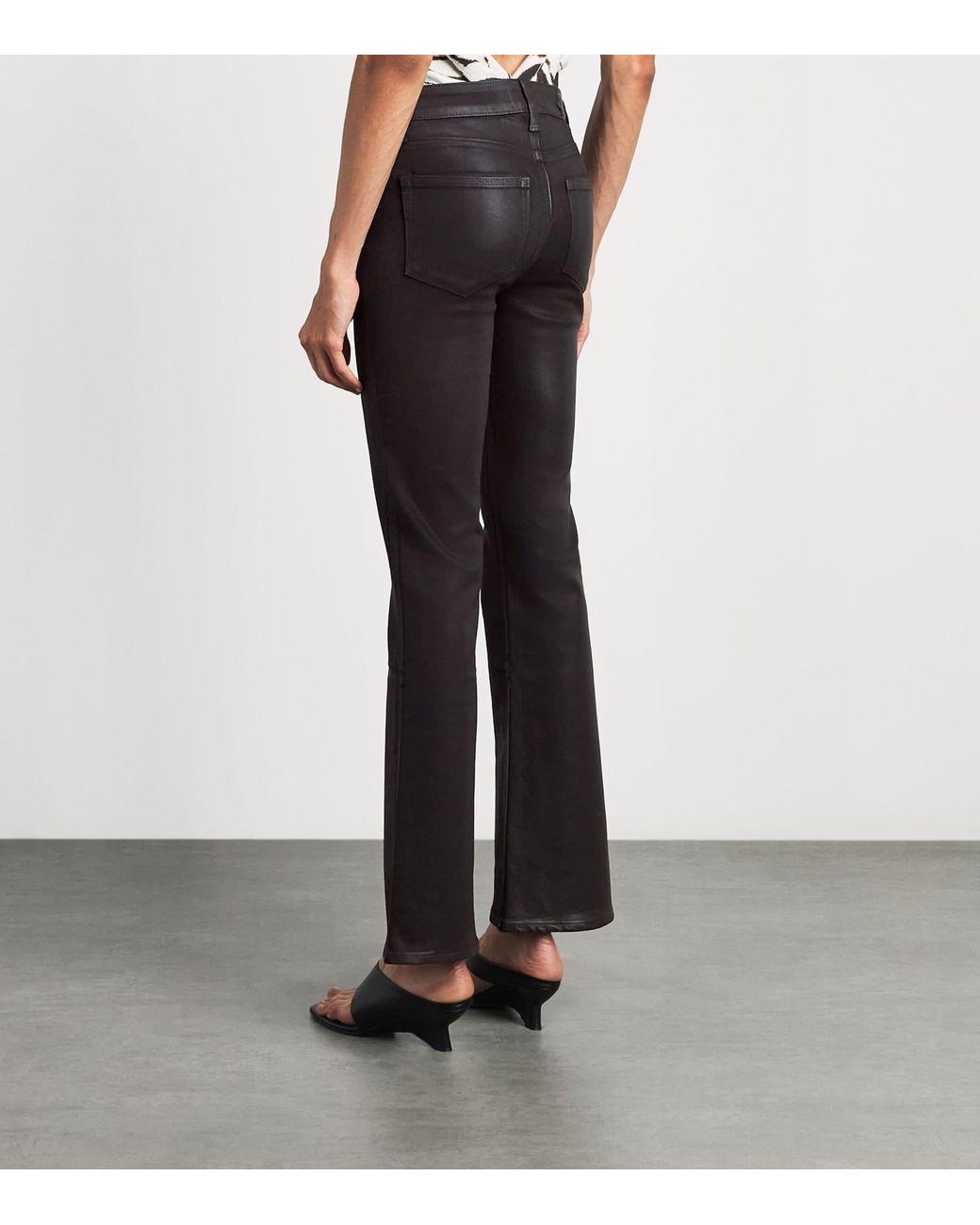 PAIGE Black Coated Laurel Canyon Bootcut Jeans