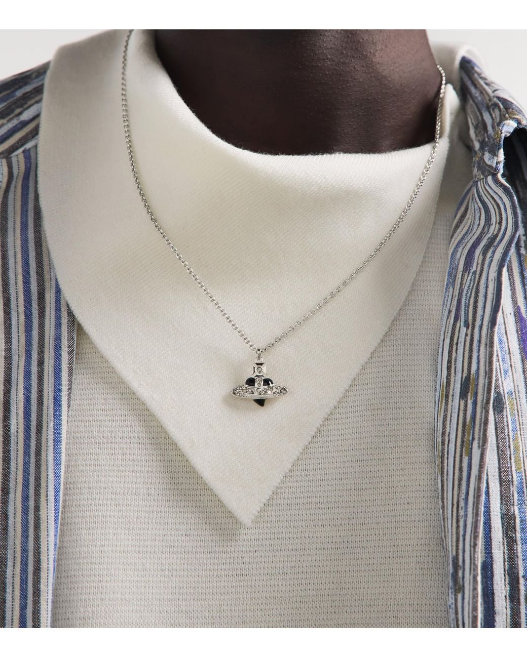 Vivienne Westwood Natural Diamante Heart Necklace for men