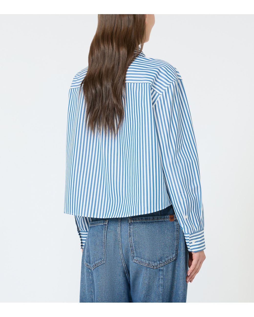 Weekend by Maxmara Blue Stripe Cropped Shirt