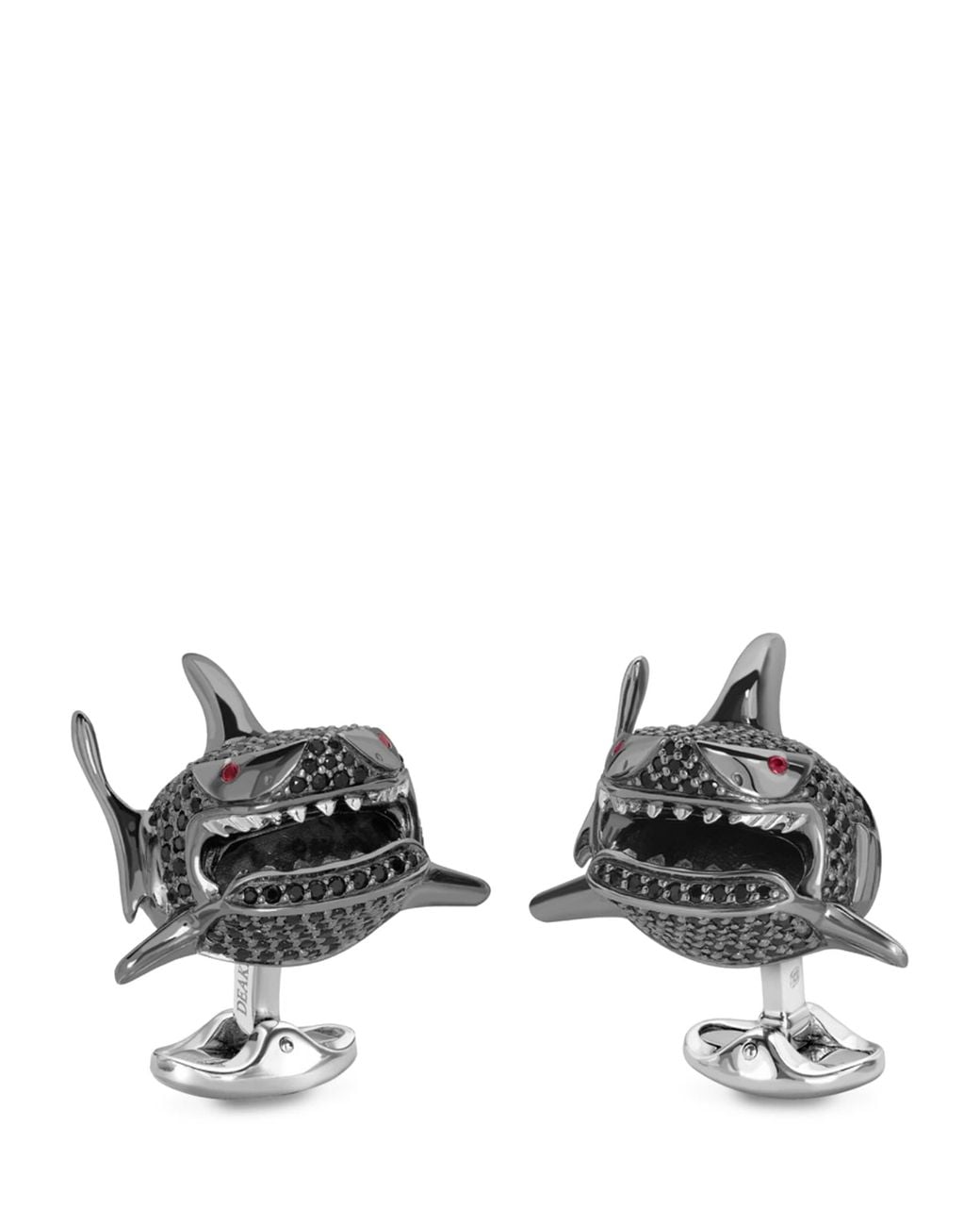Deakin & Francis Black Sterling Shark Cufflinks for men